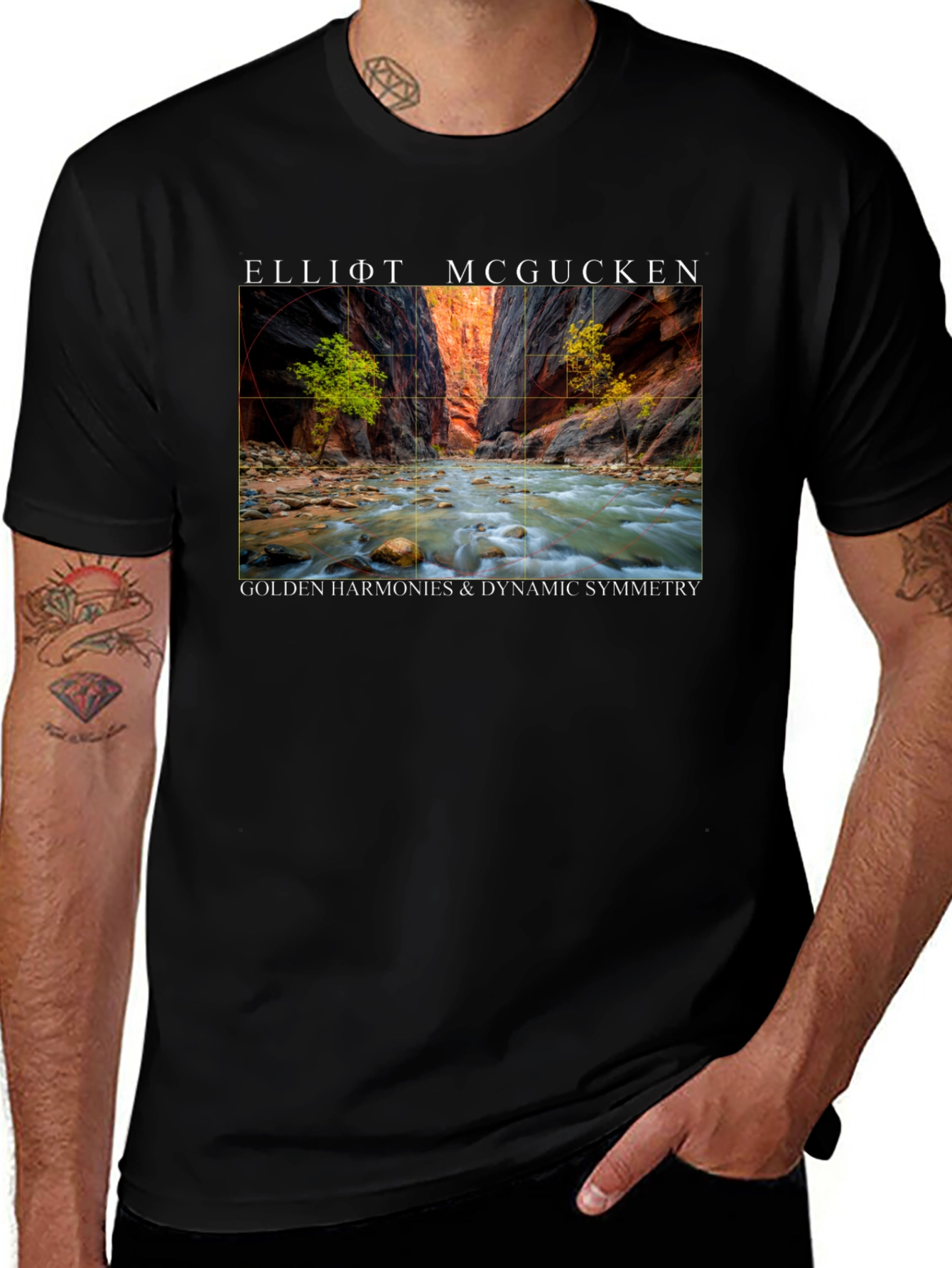 Elliot McGucken Golden Harmonies Black T-Shirt