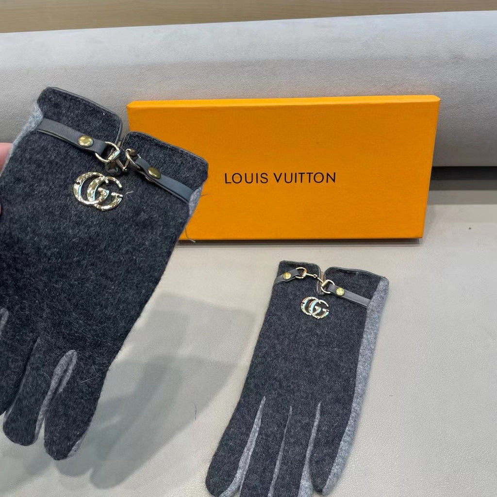 GLOVES IN CHARCOAL MIX LIGHT GRAY WOOL 454558