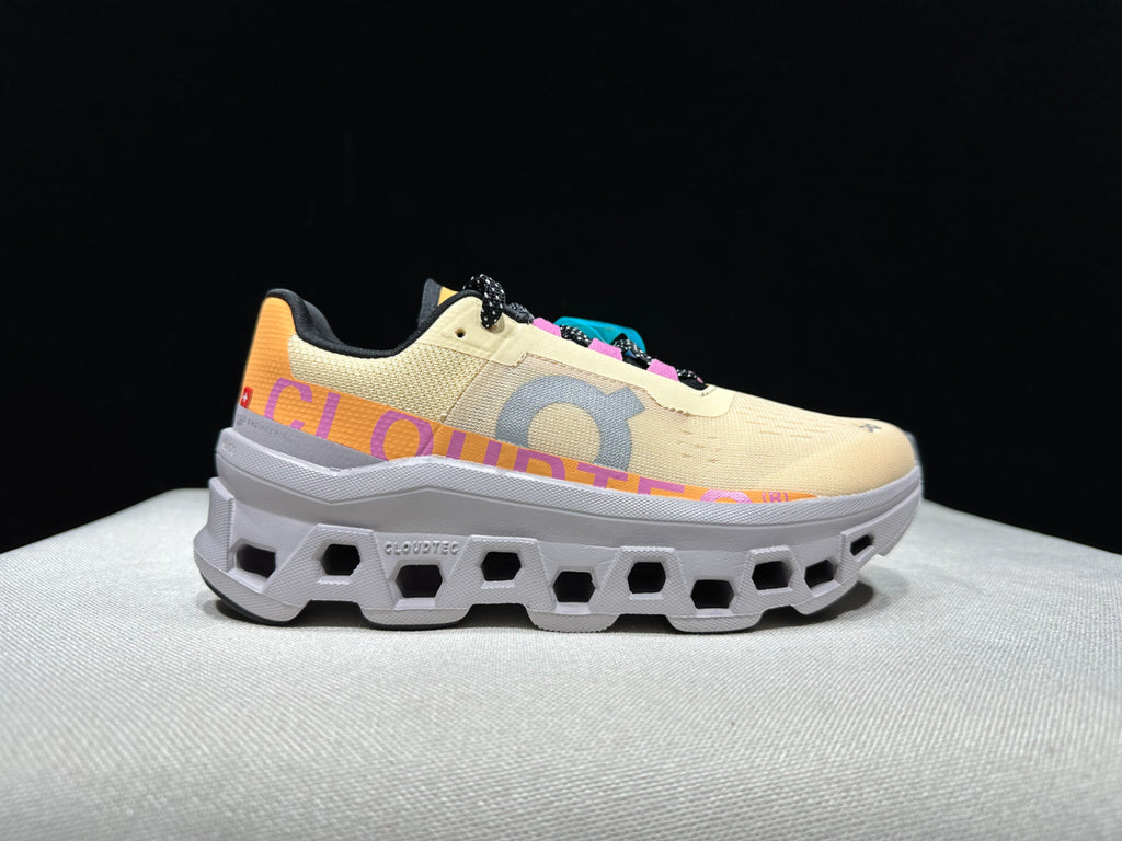 On Running Cloudmonster Sneakers Light Gold | Orange Pink
