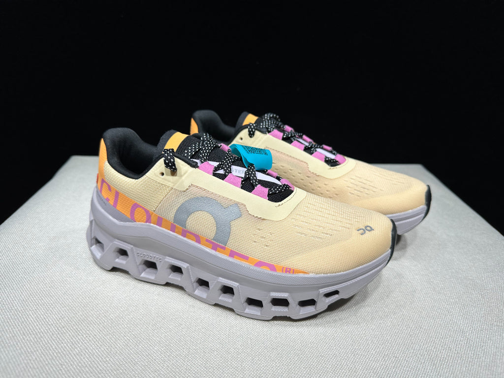 On Running Cloudmonster Sneakers Light Gold | Orange Pink