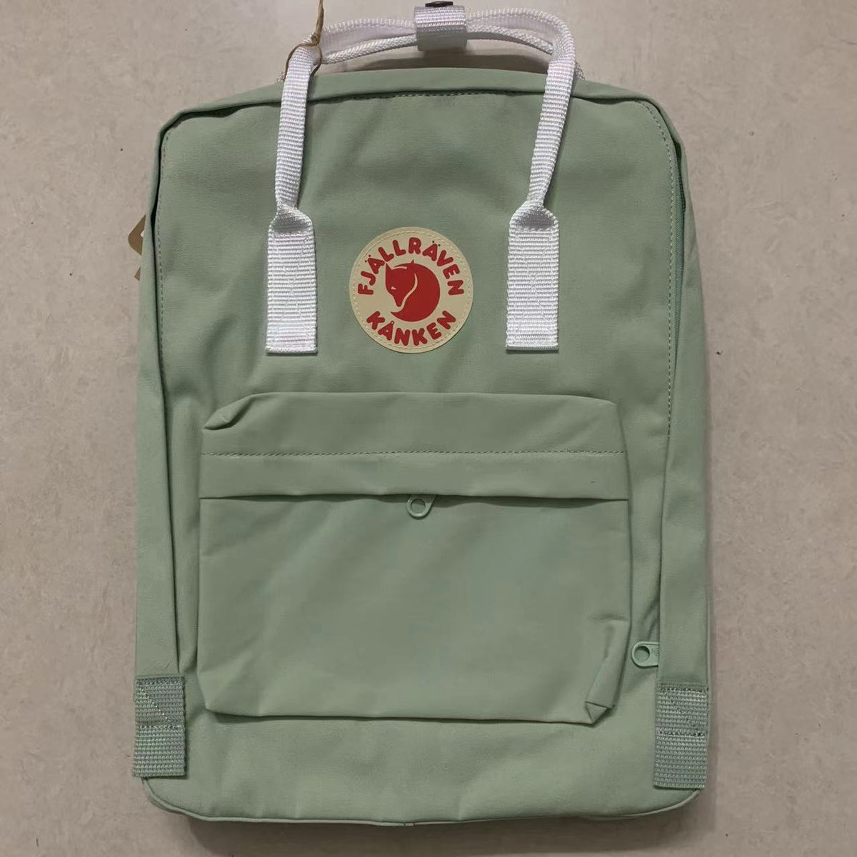 Fjallraven Kanken Laptop 17 Mint Green with White Stripe