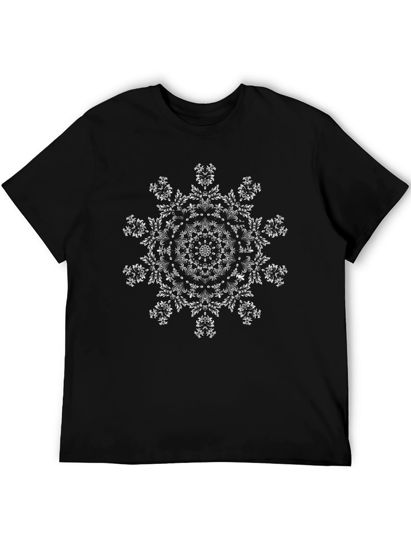 Abstract Mandala Graphic Black T-Shirt
