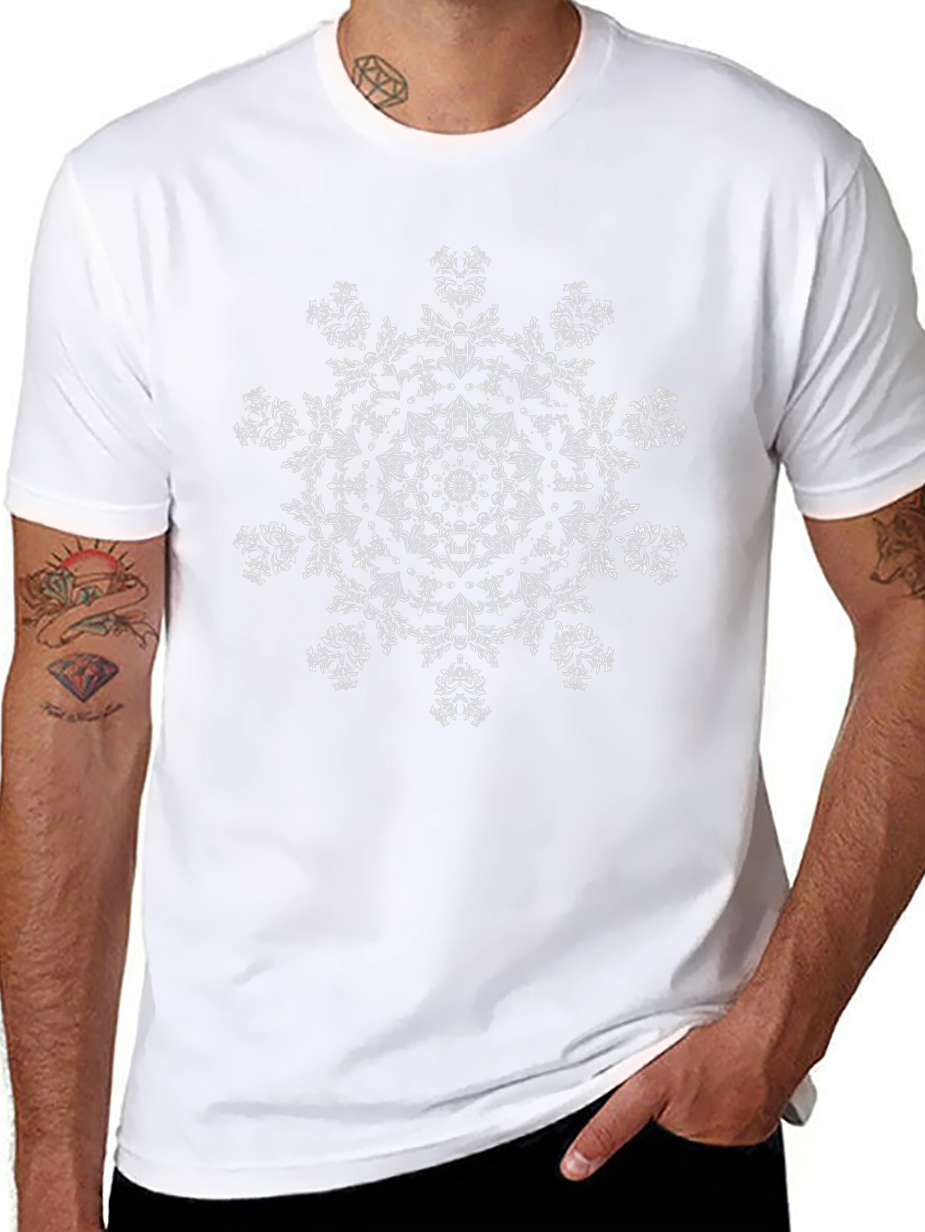 Abstract Mandala Graphic Black T-Shirt