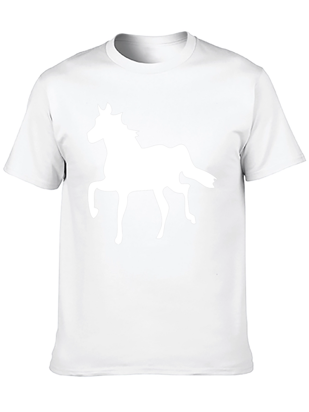 Black T-Shirt with White Horse Graphic