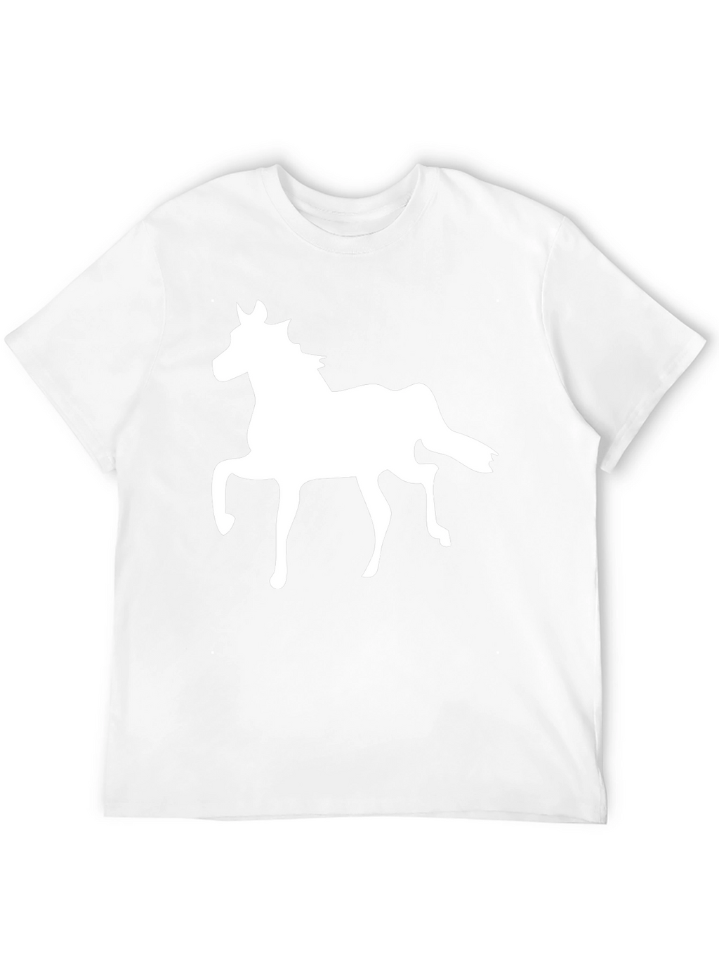 Black T-Shirt with White Horse Graphic
