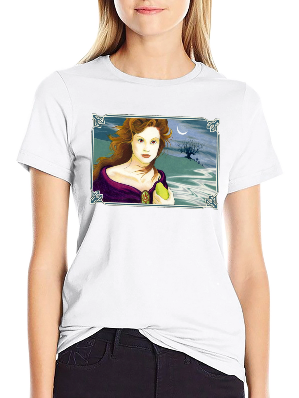 Woman with Pear Graphic T-Shirt