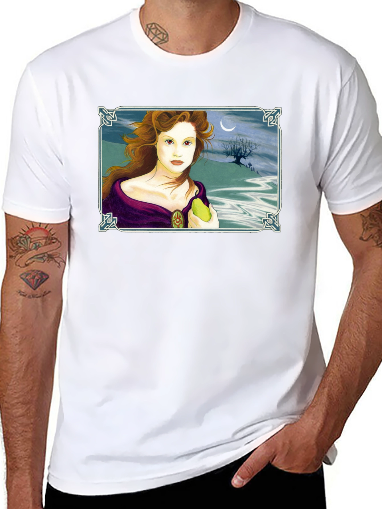Woman with Pear Graphic T-Shirt