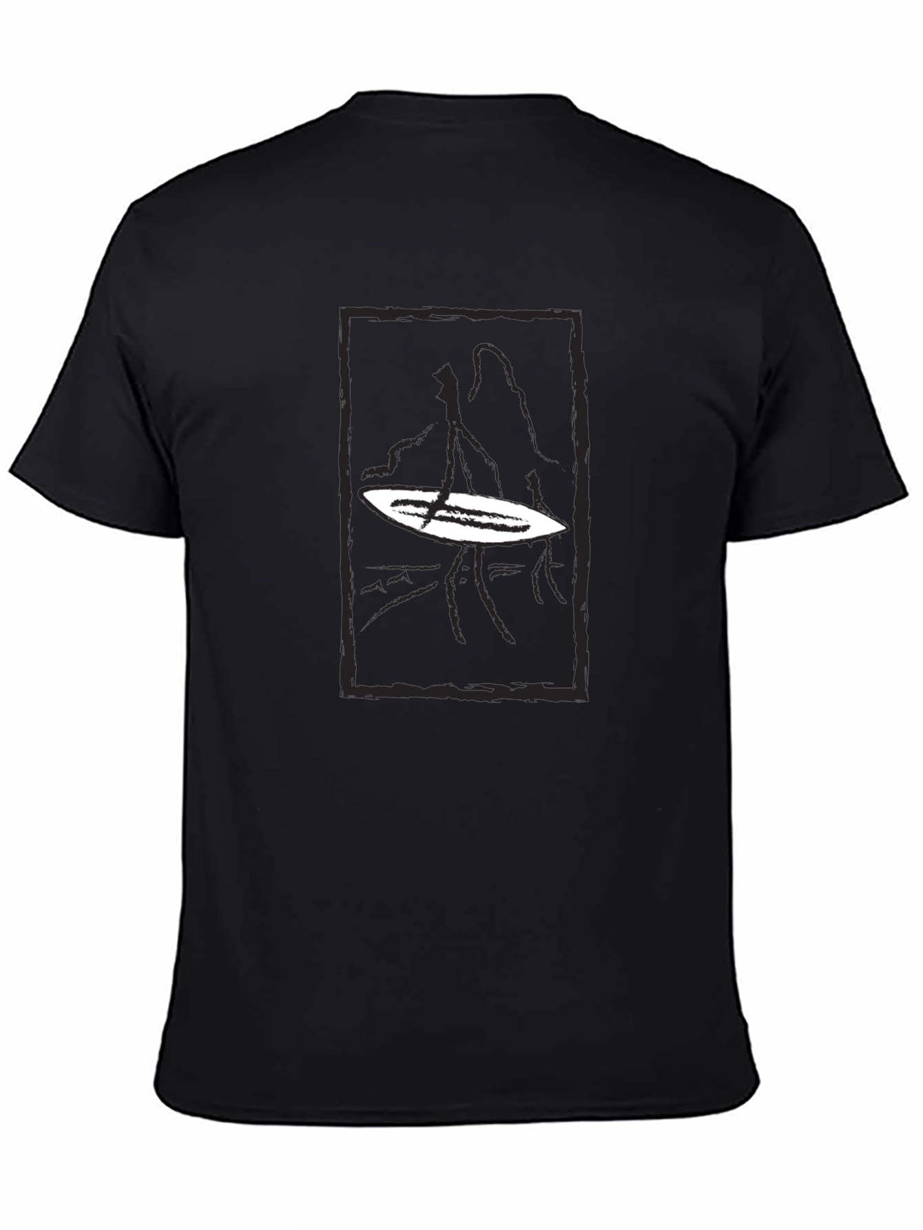 Silhouette Surfer Graphic Tee - Cool Black T-Shirt