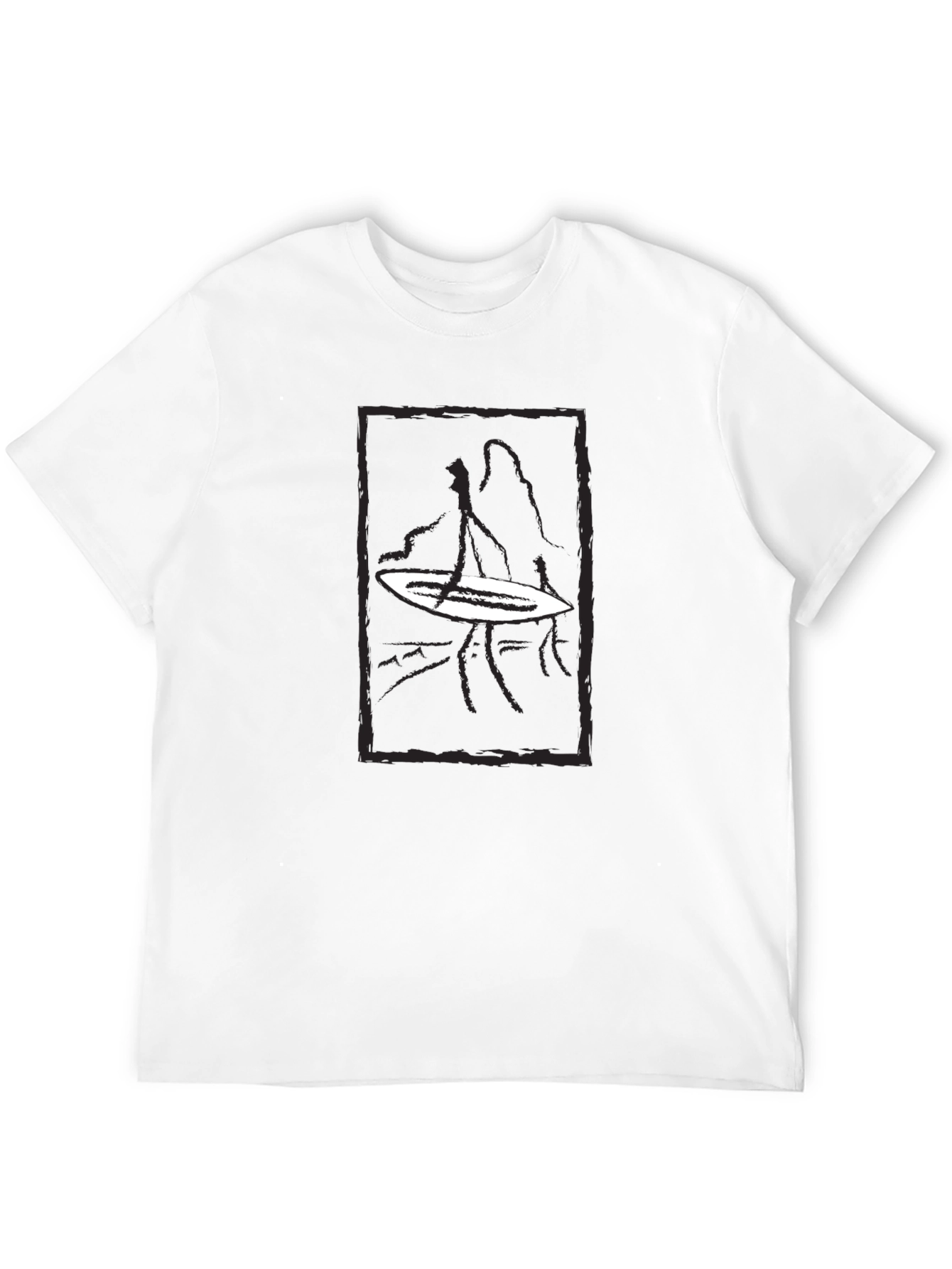 Silhouette Surfer Graphic Tee - Cool Black T-Shirt