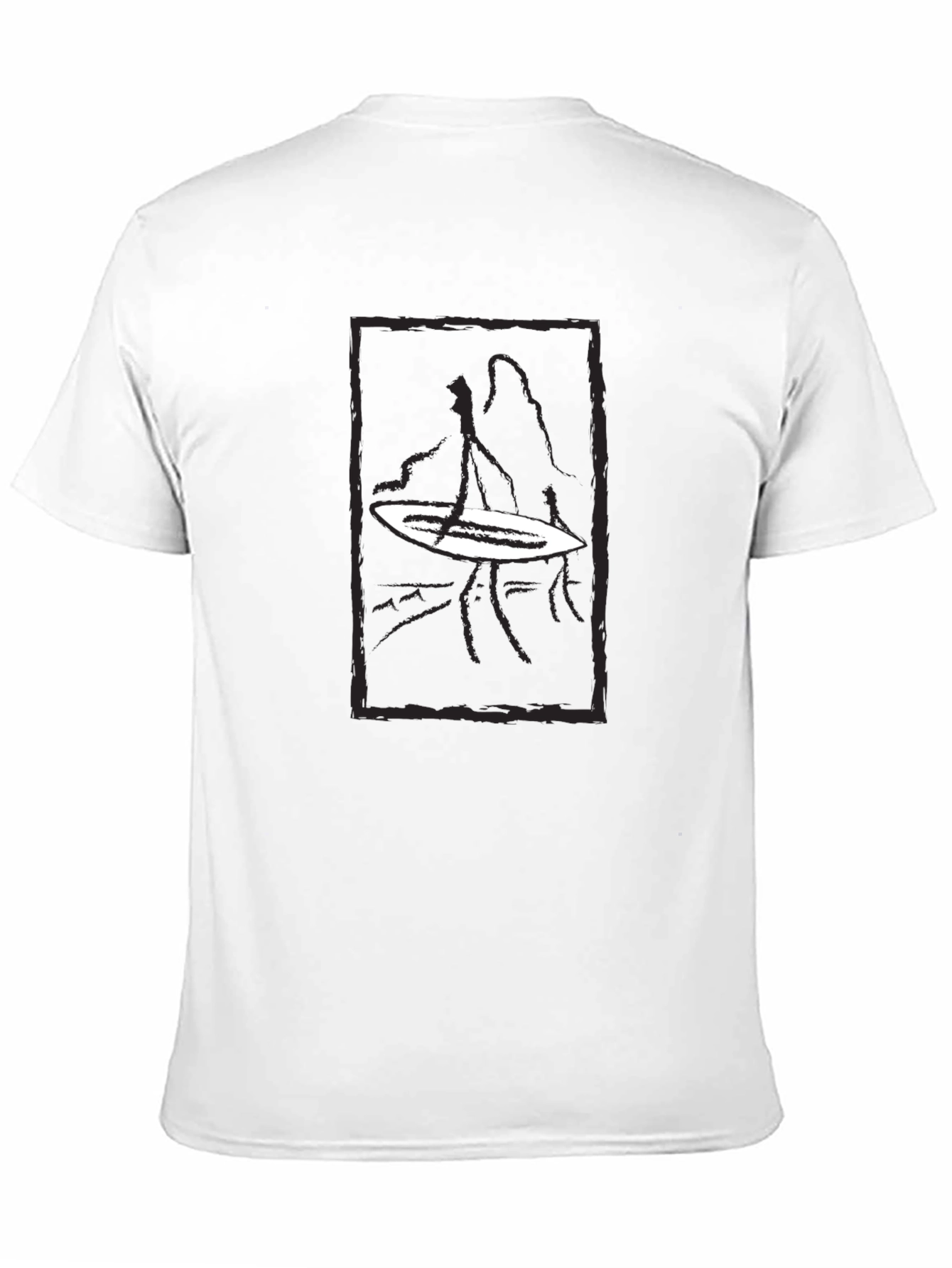 Silhouette Surfer Graphic Tee - Cool Black T-Shirt