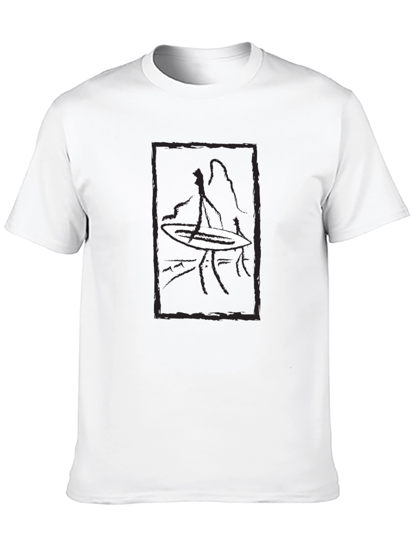 Silhouette Surfer Graphic Tee - Cool Black T-Shirt