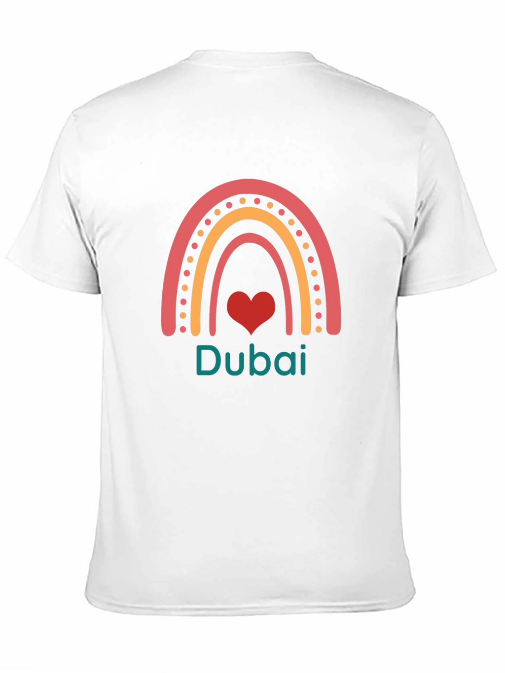 Dubai Rainbow Heart Graphic Black T-Shirt