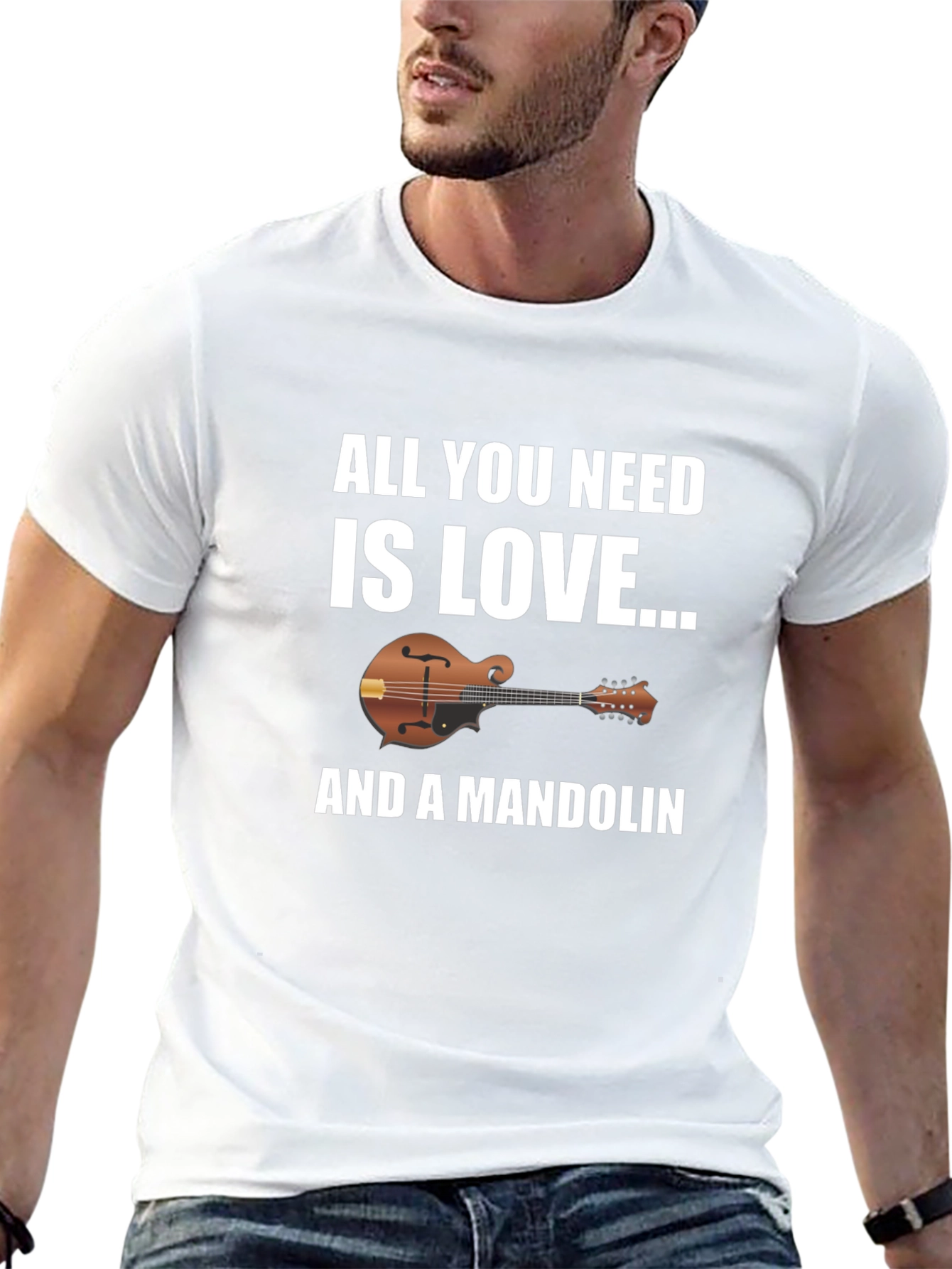 All You Need Is Love & A Mandolin Graphic T-Shirt