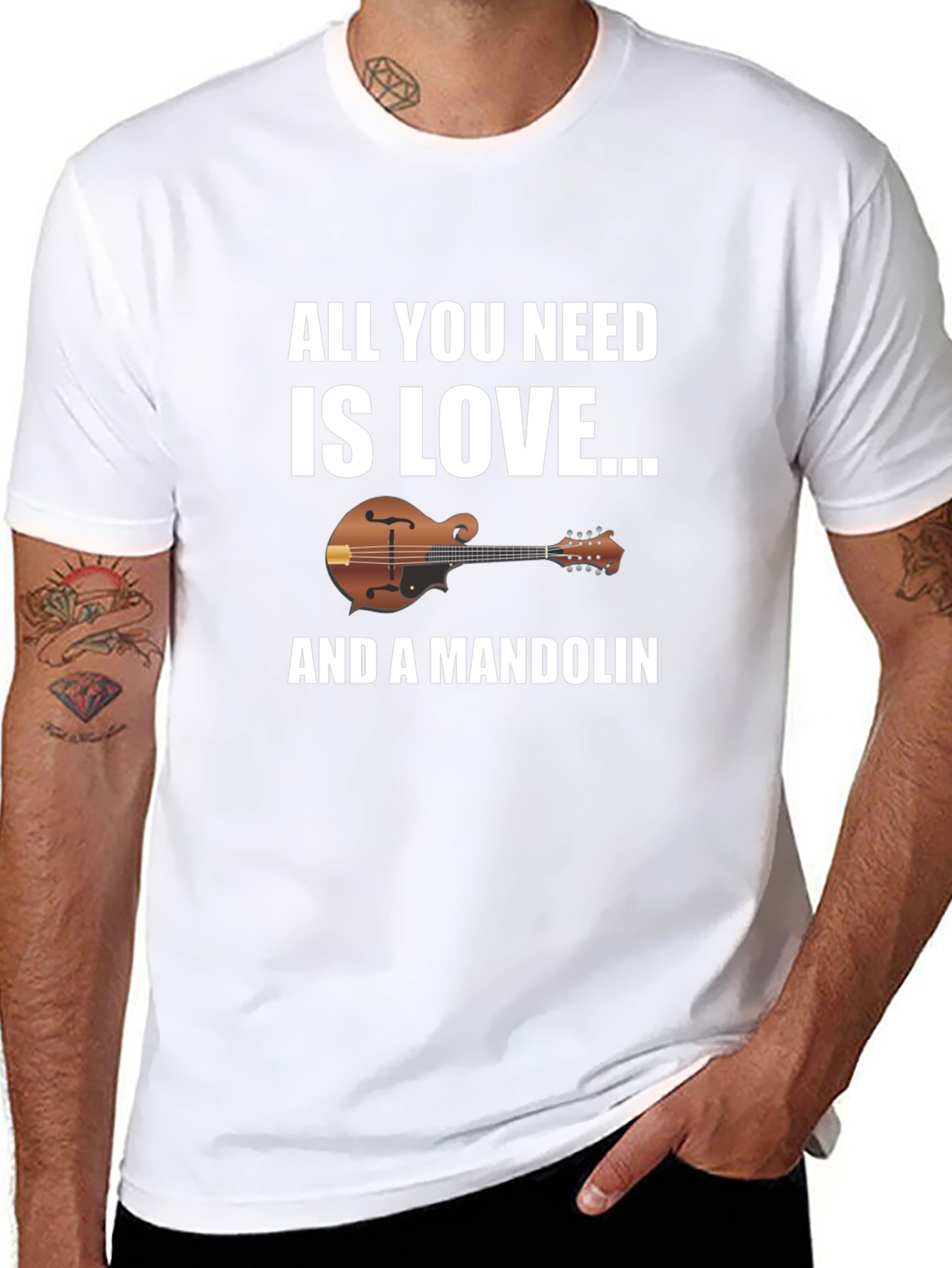All You Need Is Love & A Mandolin Graphic T-Shirt