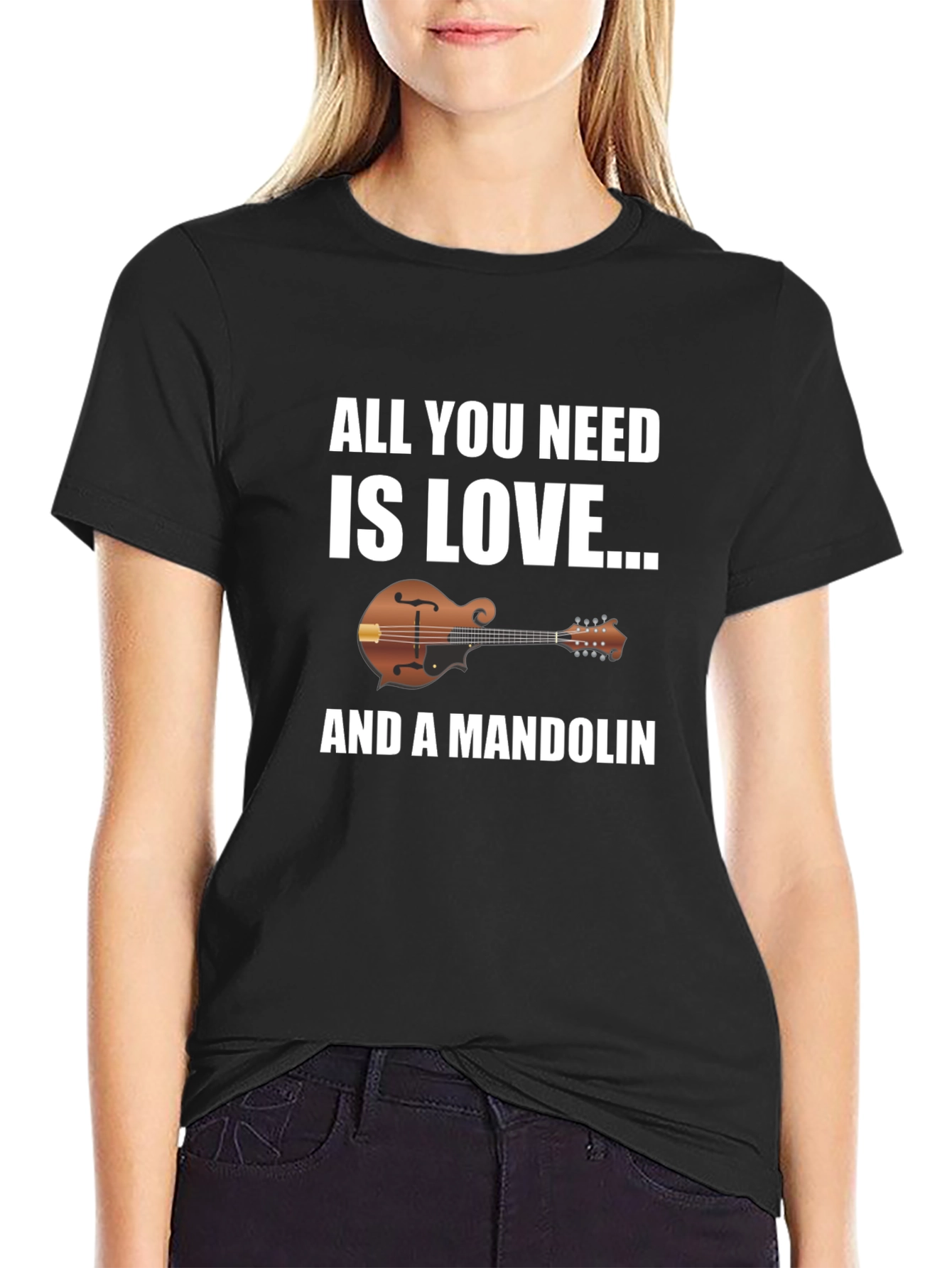 All You Need Is Love & A Mandolin Graphic T-Shirt