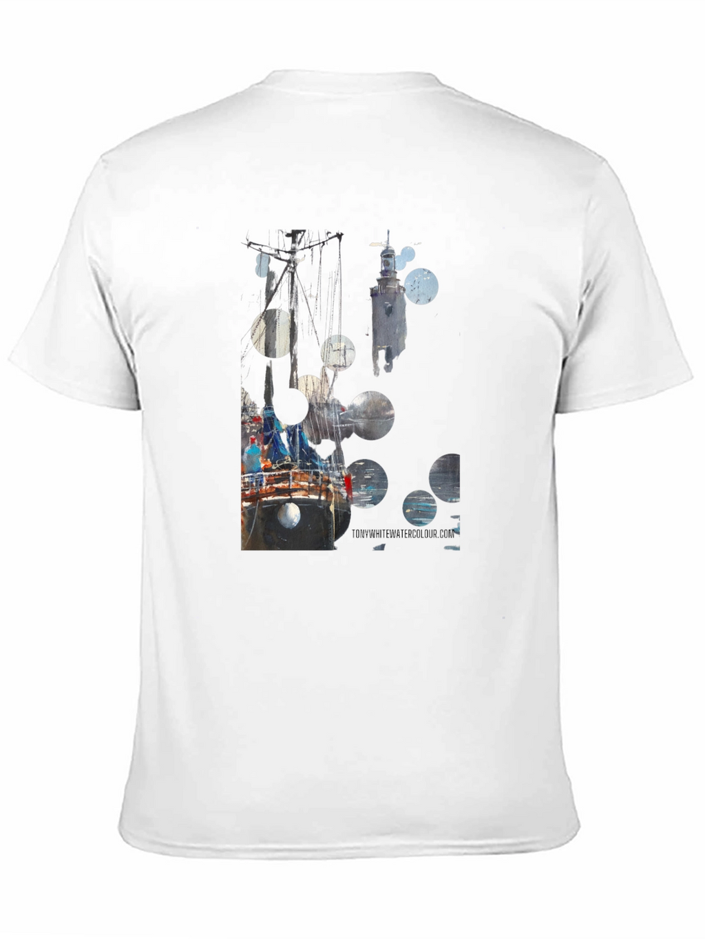 Abstract Boat Print Black T-Shirt