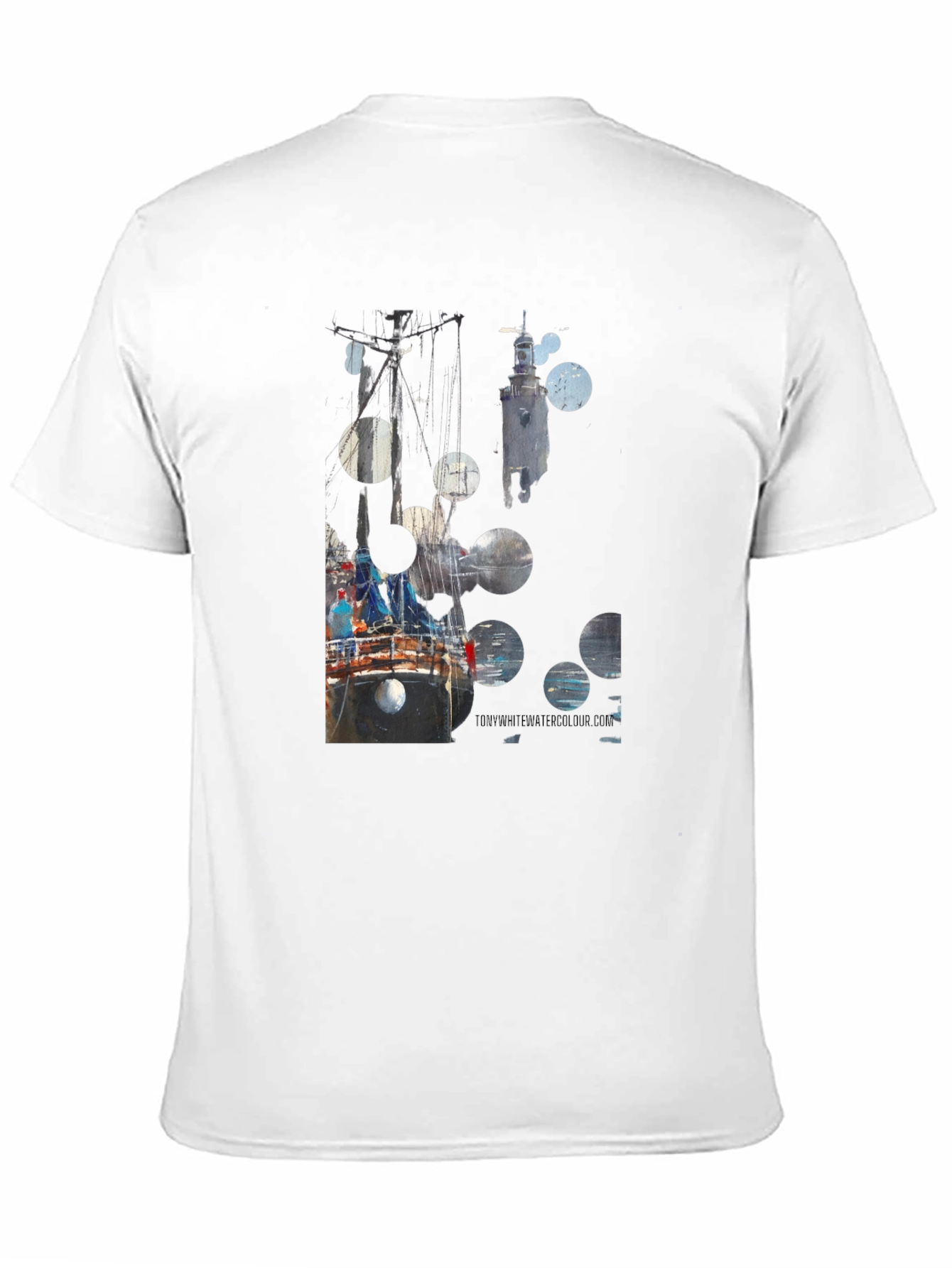 Abstract Boat Print Black T-Shirt