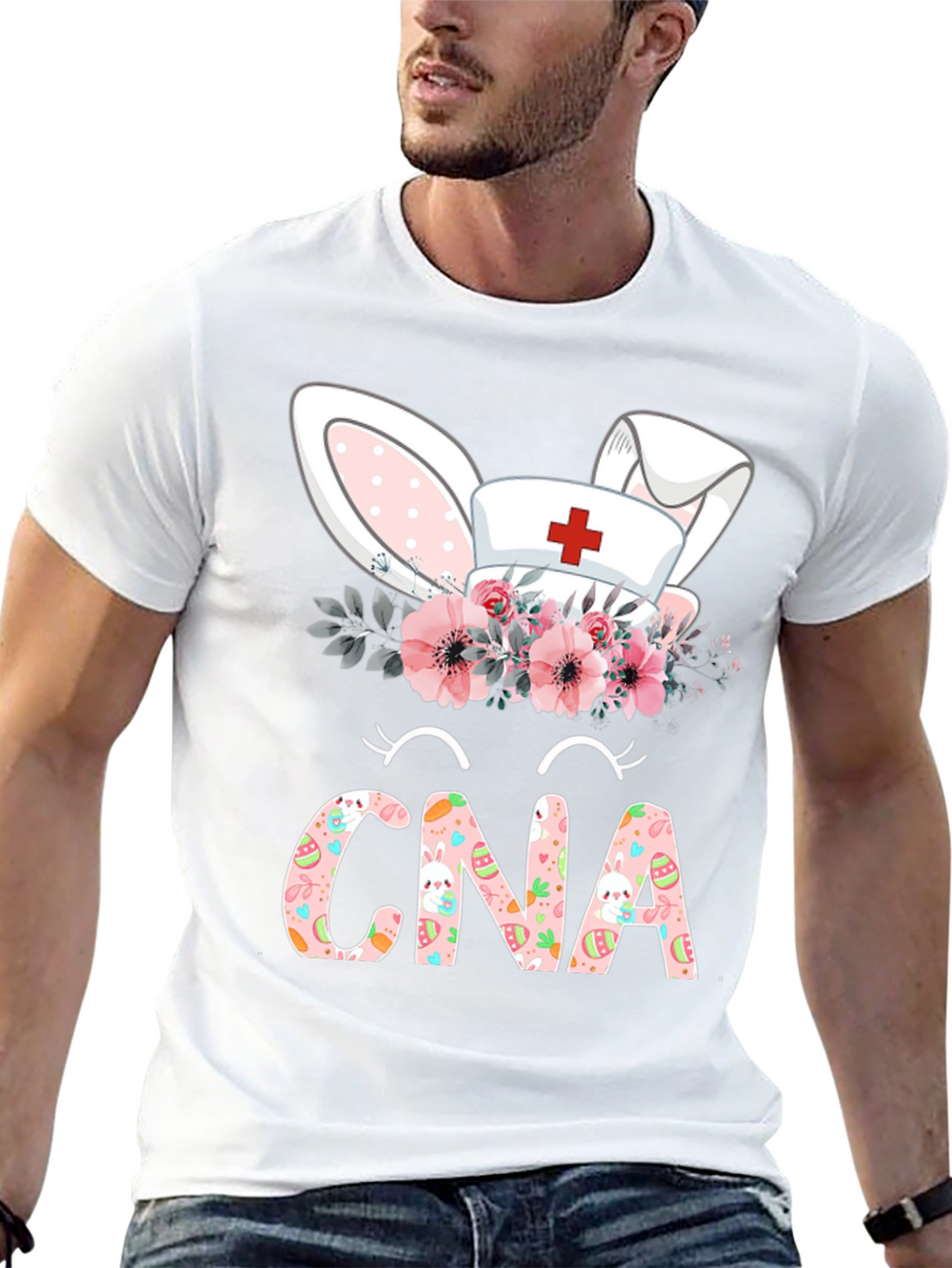 CNA Easter Bunny Floral T-Shirt