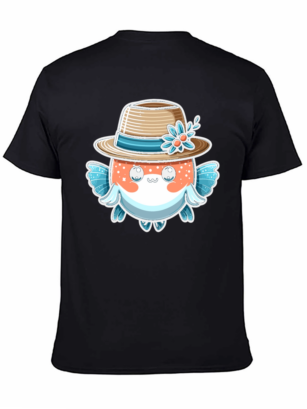 Cute Pufferfish Hat Graphic Tee