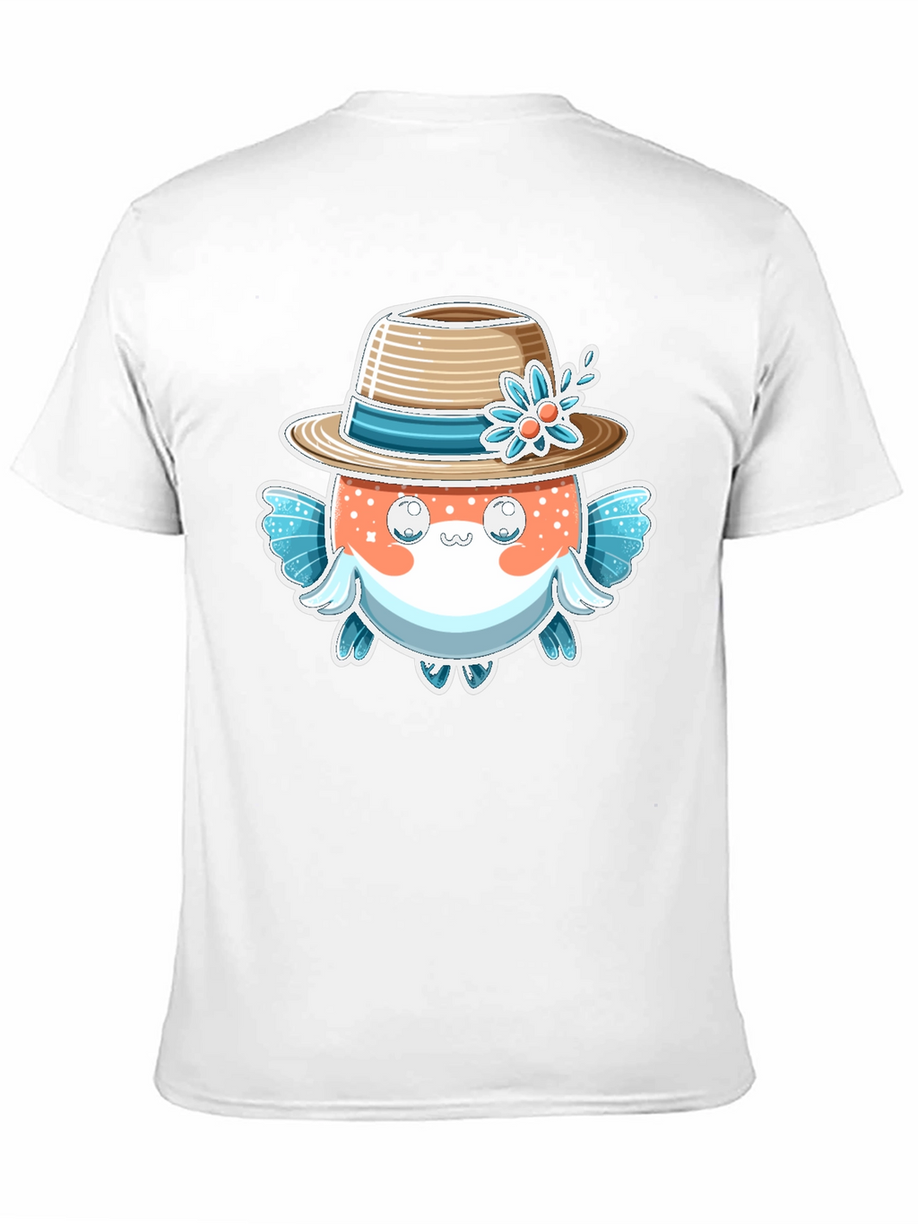 Cute Pufferfish Hat Graphic Tee