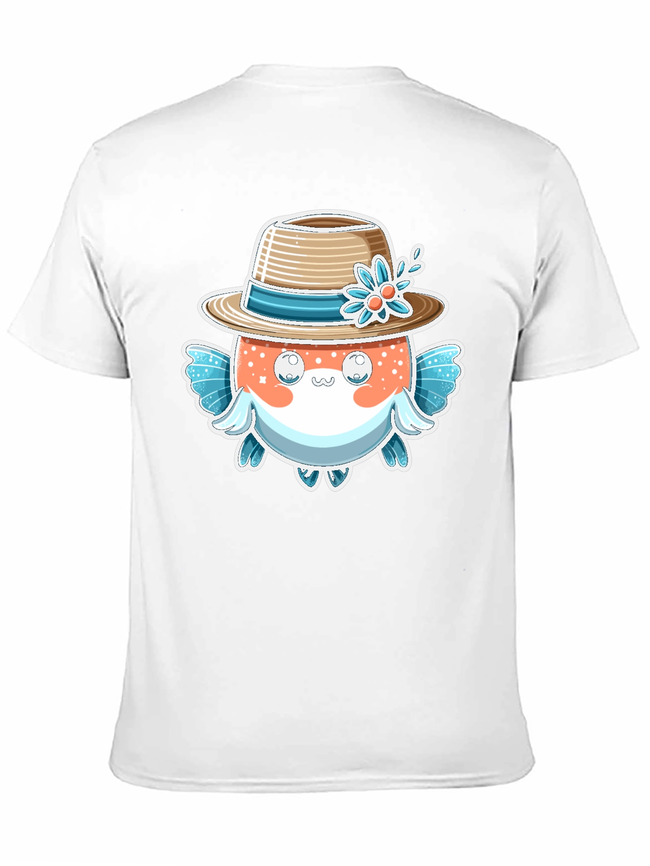 Cute Pufferfish Hat Graphic Tee