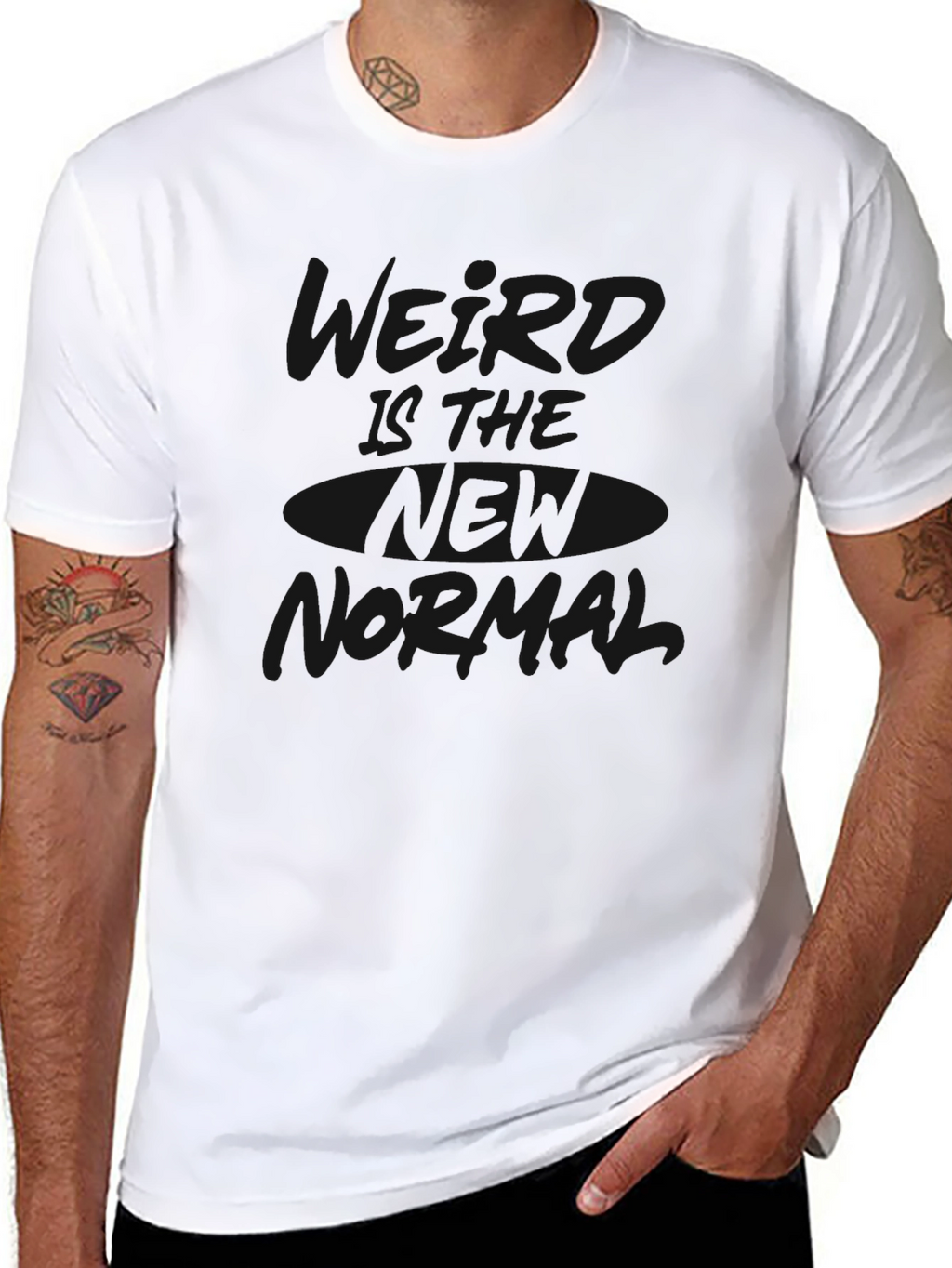 Casual Black Graphic Tee