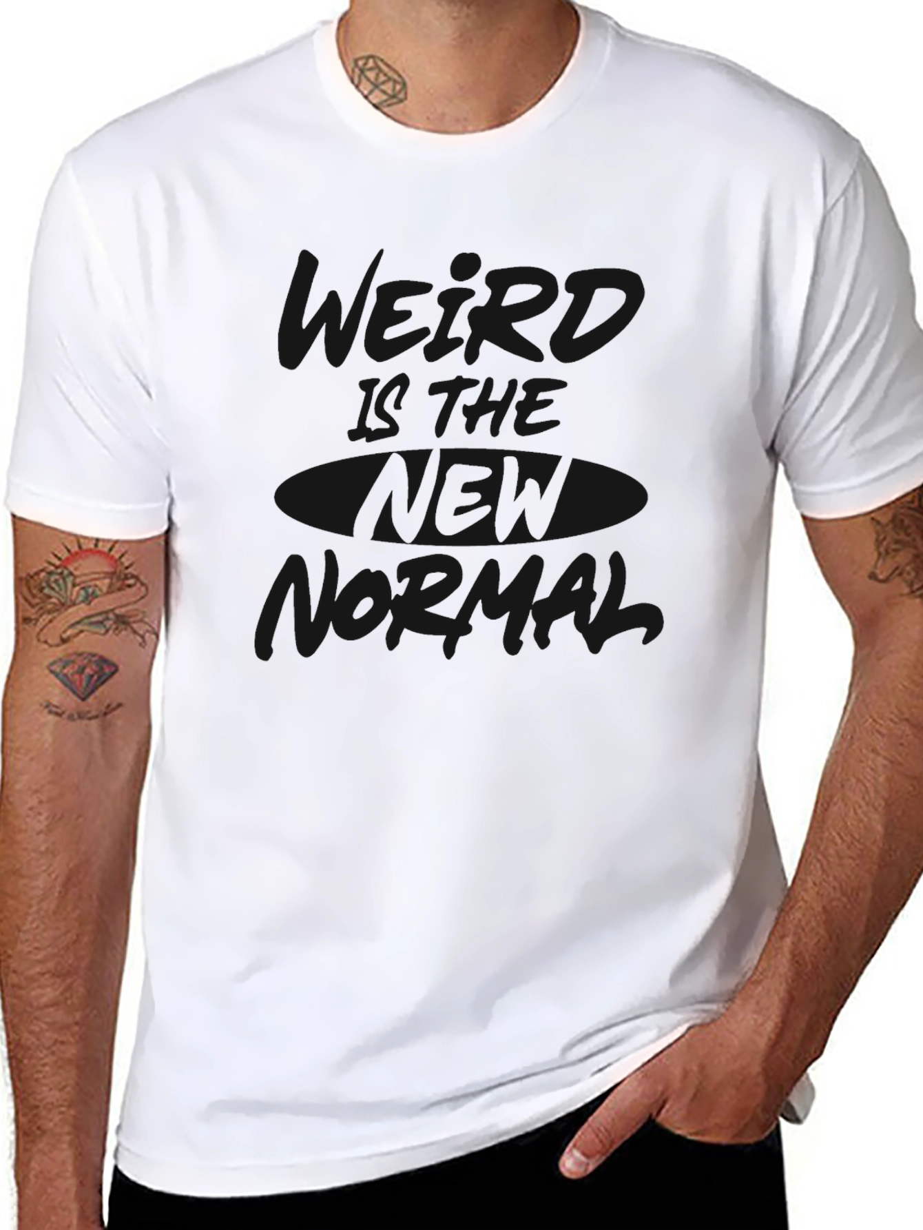 Casual Black Graphic Tee