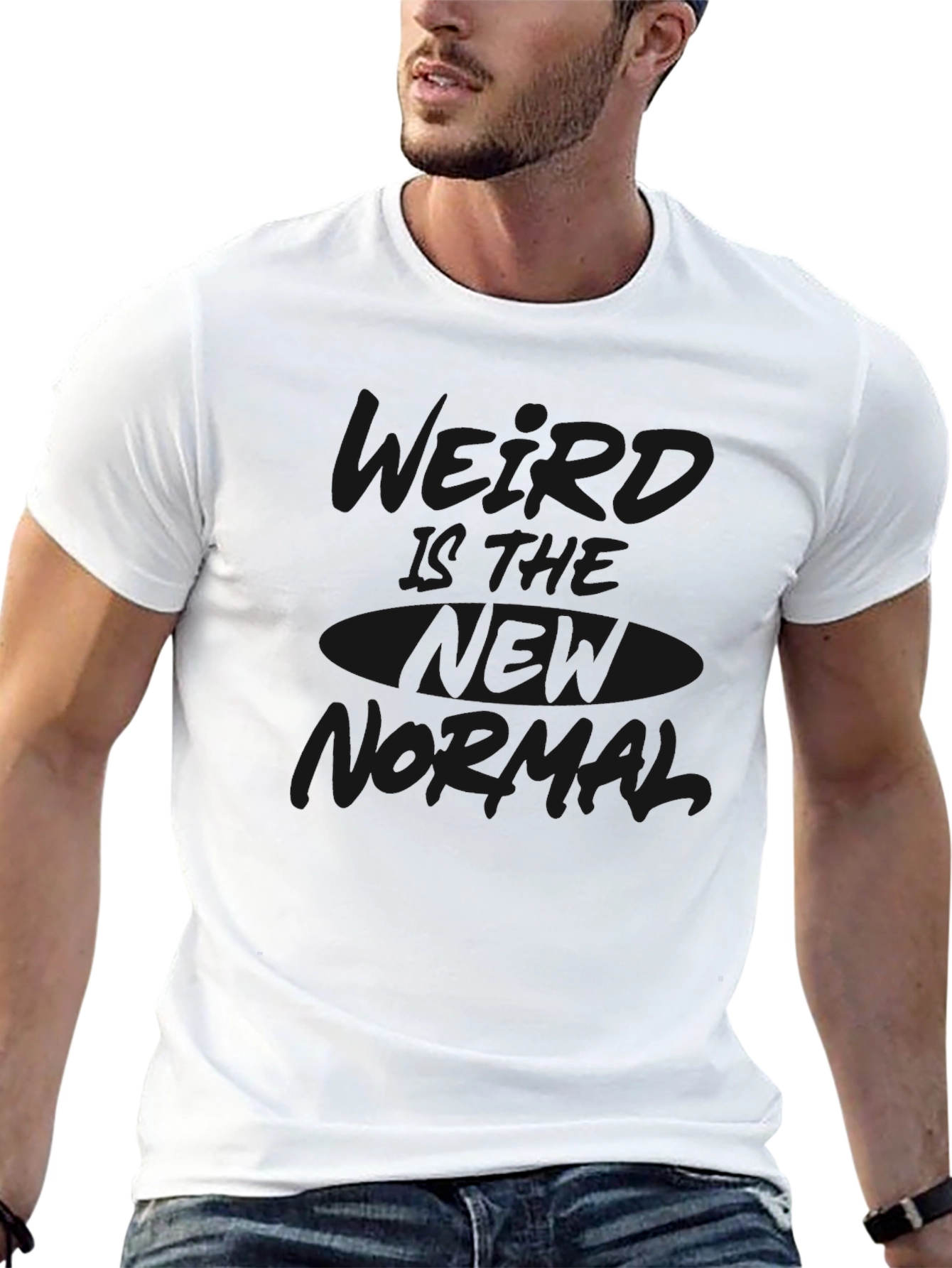 Casual Black Graphic Tee