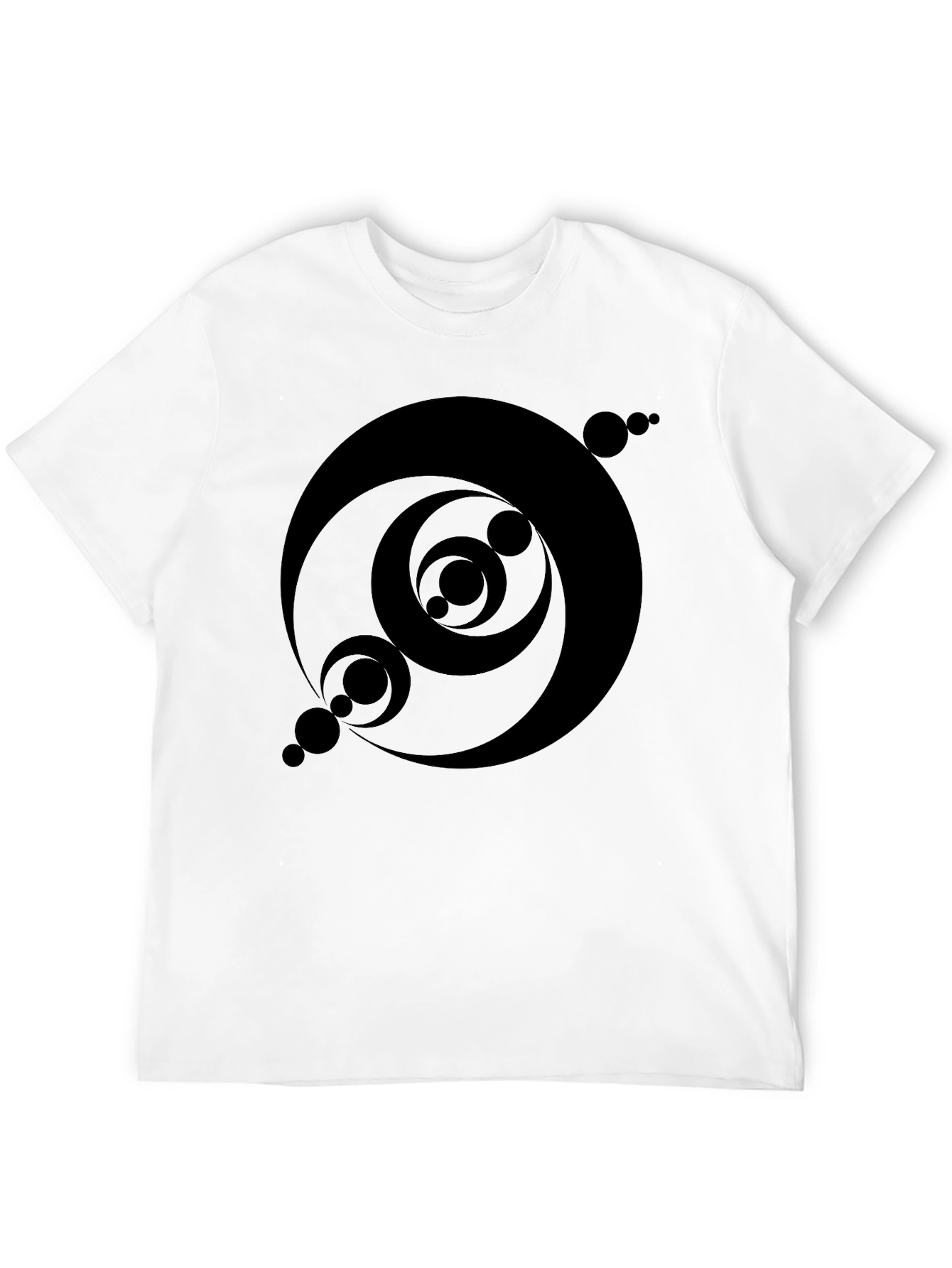 Abstract Circle Design Black T-Shirt