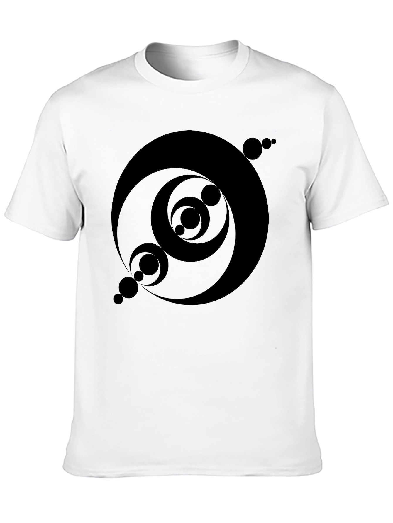 Abstract Circle Design Black T-Shirt