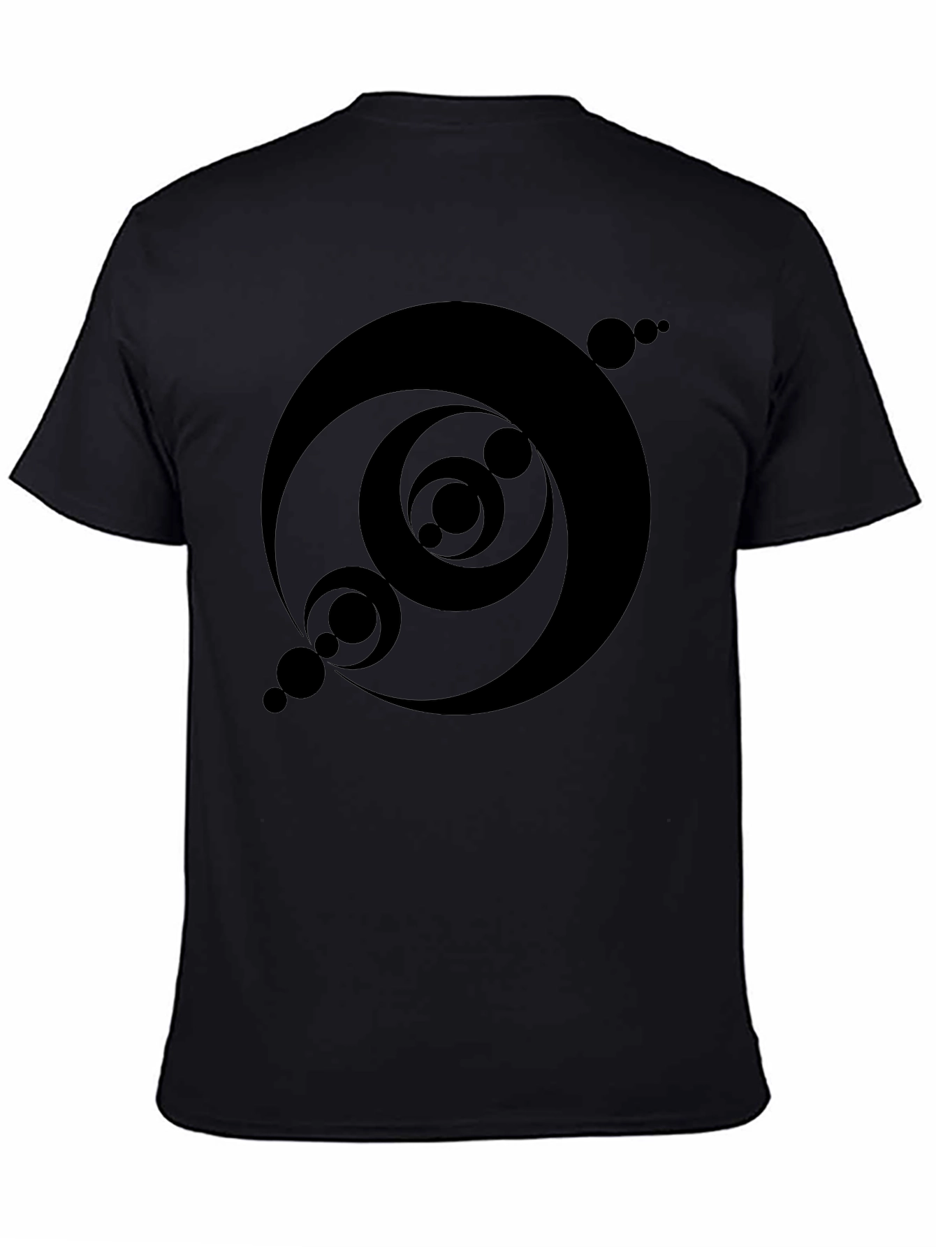 Abstract Circle Design Black T-Shirt