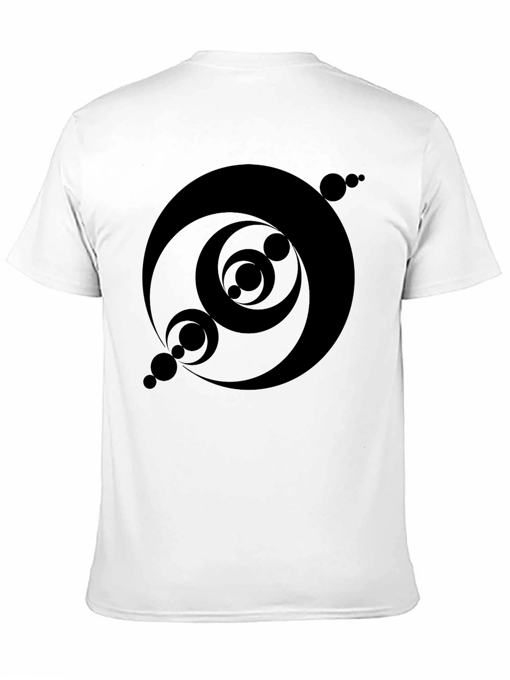 Abstract Circle Design Black T-Shirt