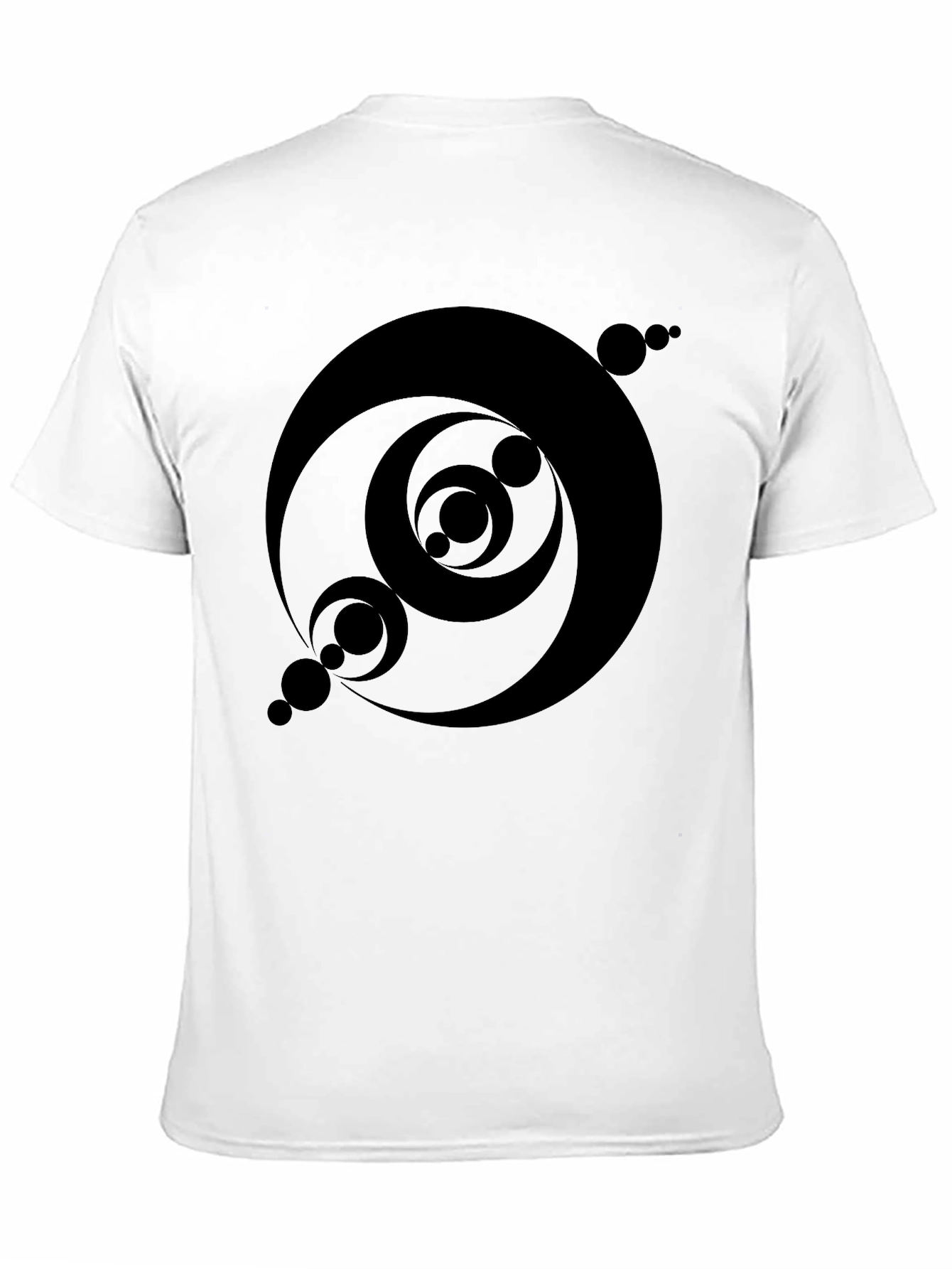 Abstract Circle Design Black T-Shirt