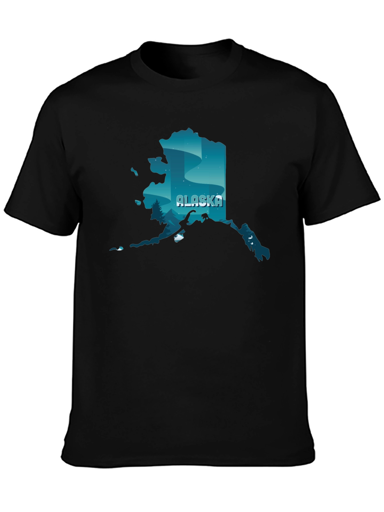Alaska State Graphic Print Crewneck T-Shirt