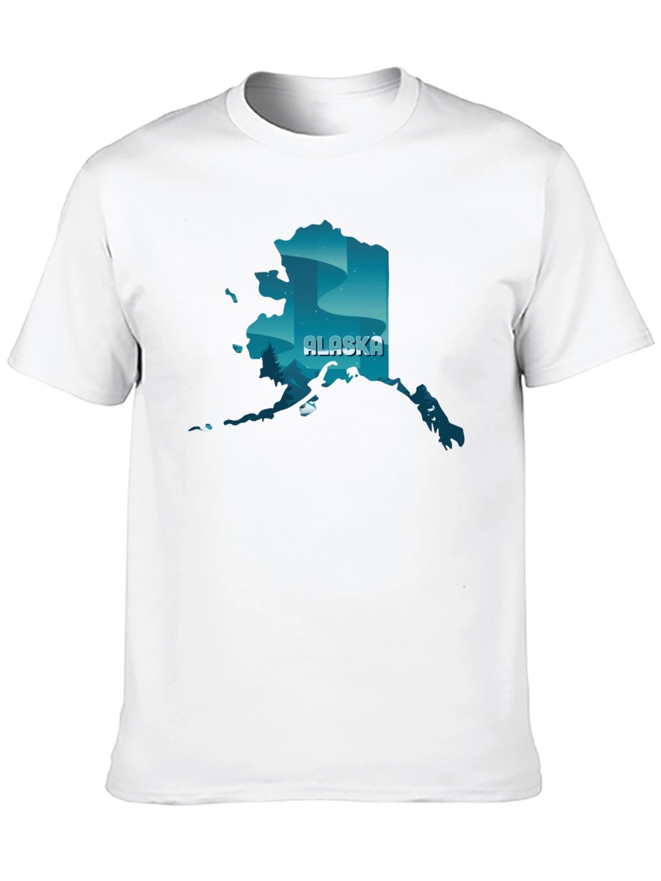 Alaska State Graphic Print Crewneck T-Shirt
