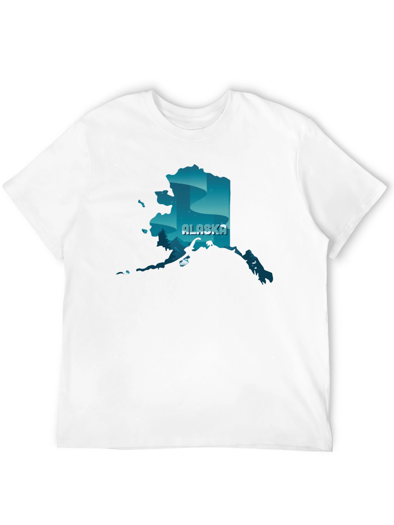 Alaska State Graphic Print Crewneck T-Shirt