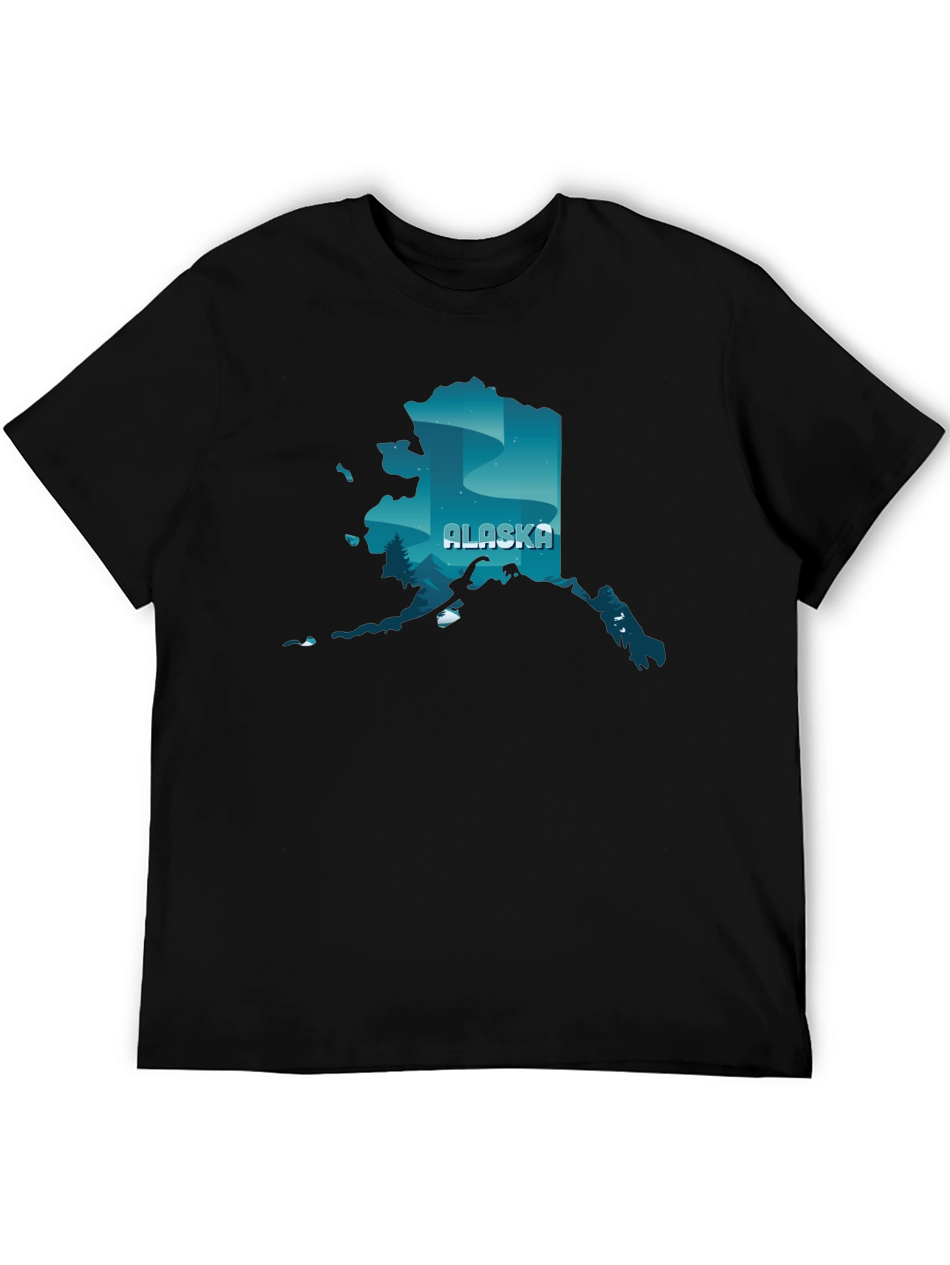 Alaska State Graphic Print Crewneck T-Shirt