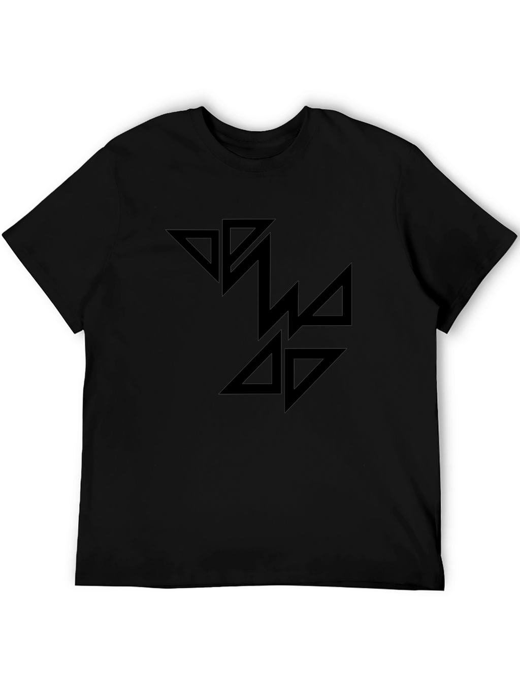 Black Graphic Tee - Abstract Triangle Design