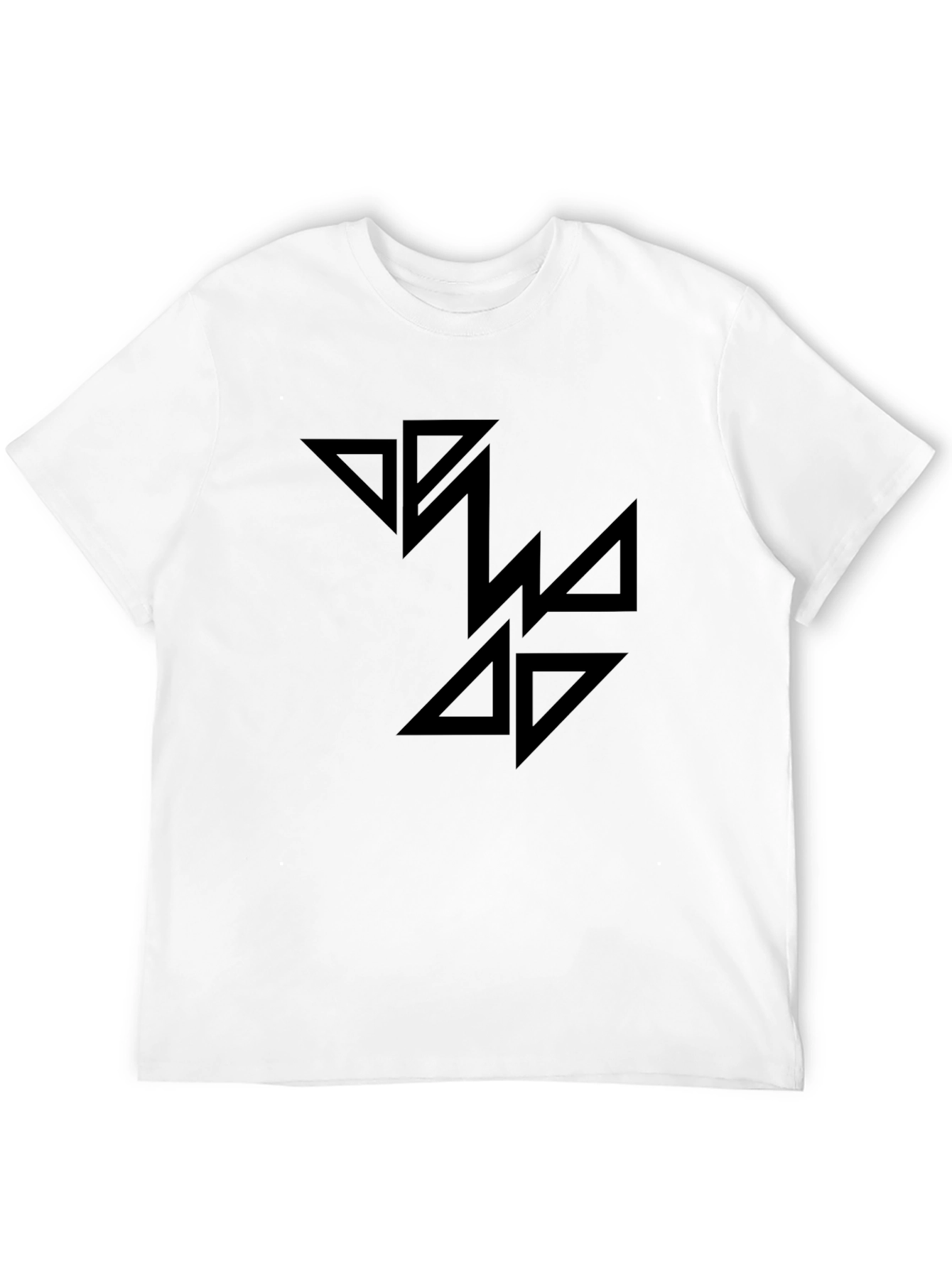 Black Graphic Tee - Abstract Triangle Design