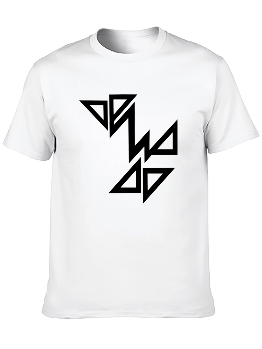 Black Graphic Tee - Abstract Triangle Design