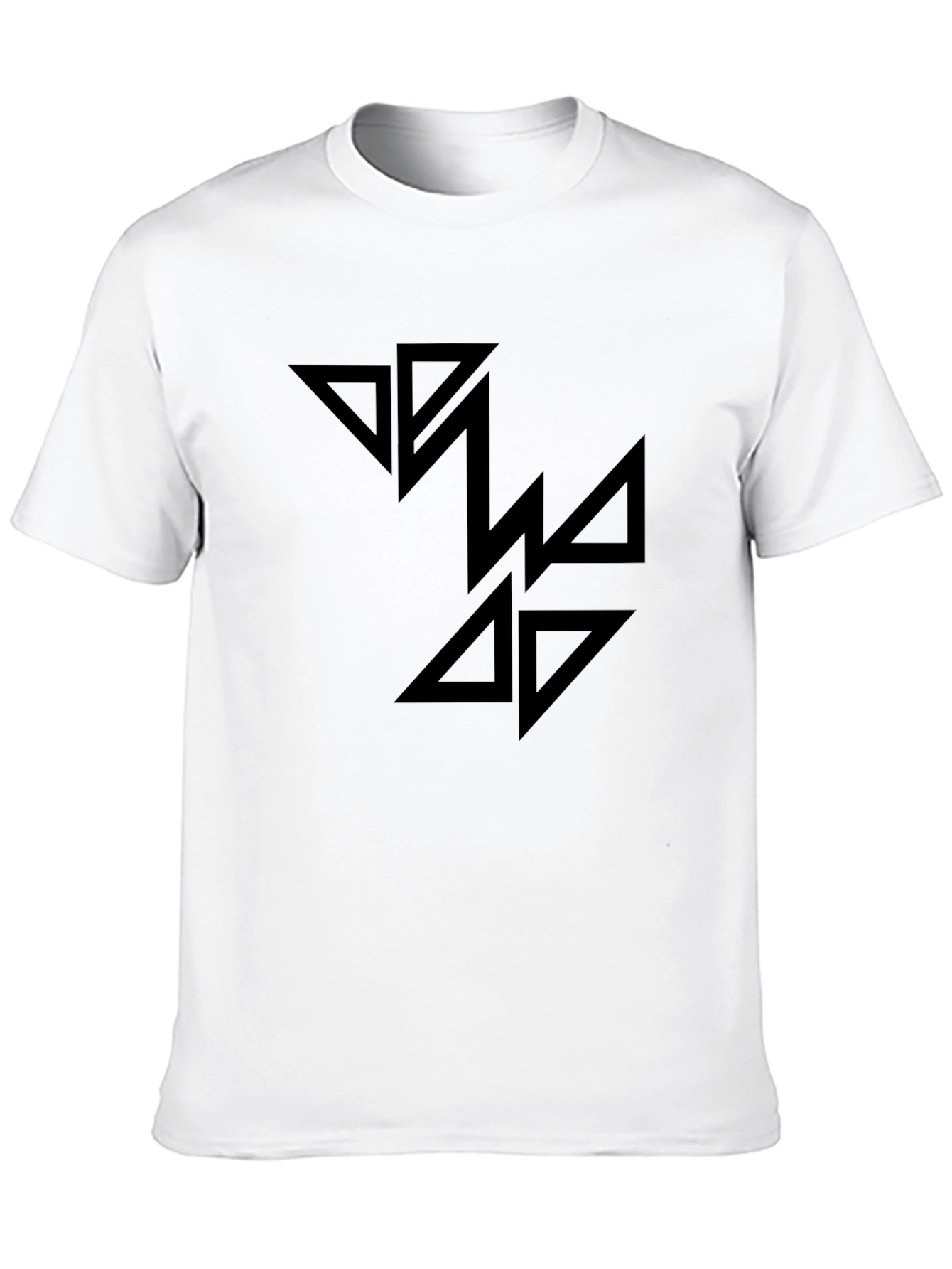 Black Graphic Tee - Abstract Triangle Design