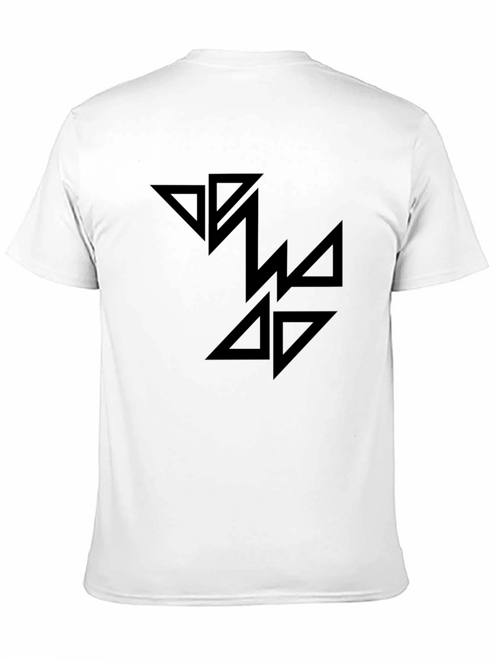Black Graphic Tee - Abstract Triangle Design