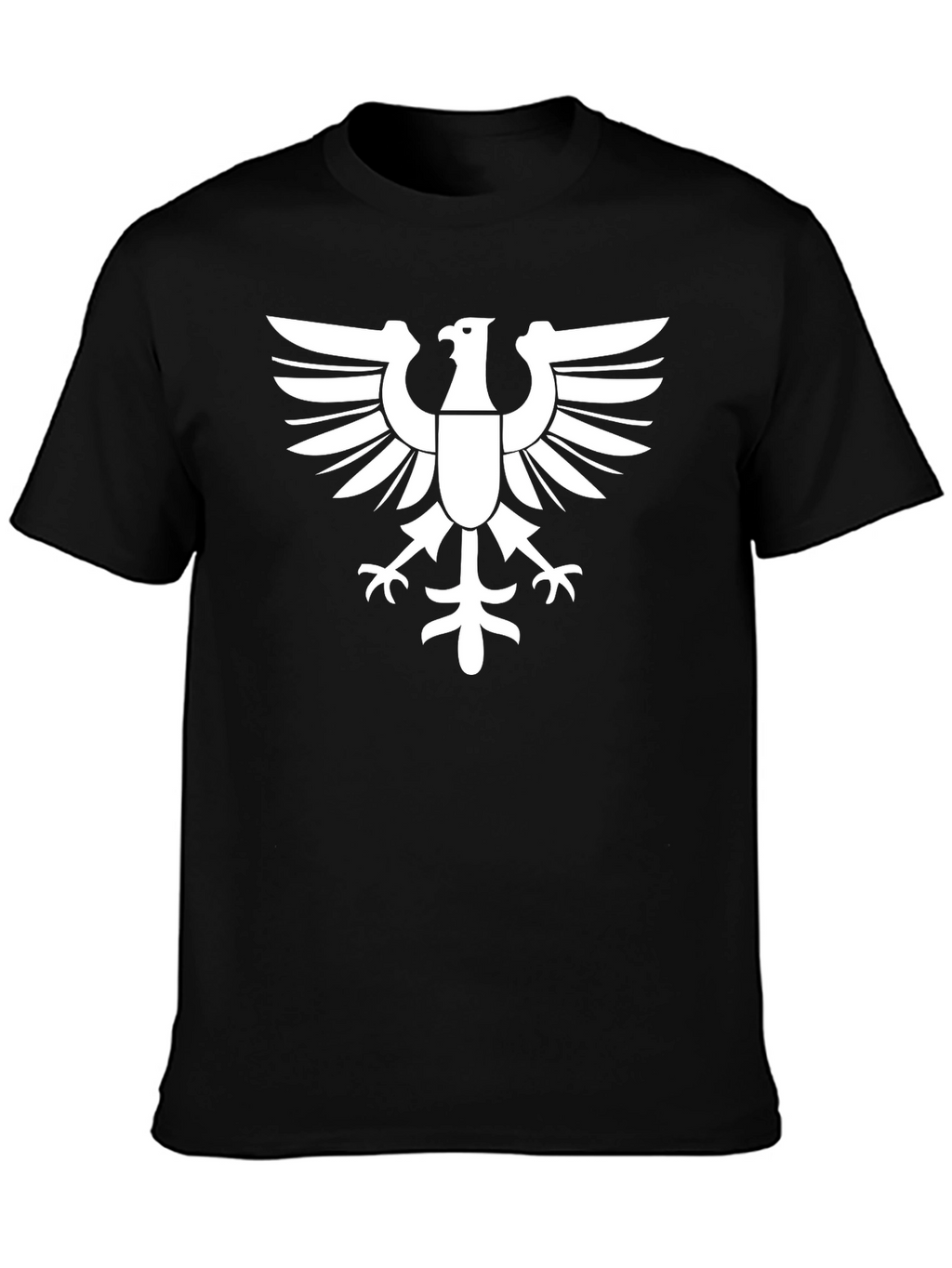 Black T-Shirt with White Eagle Graphic