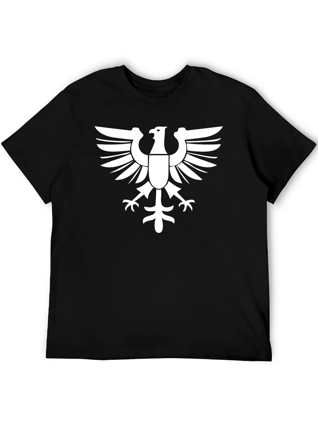 Black T-Shirt with White Eagle Graphic