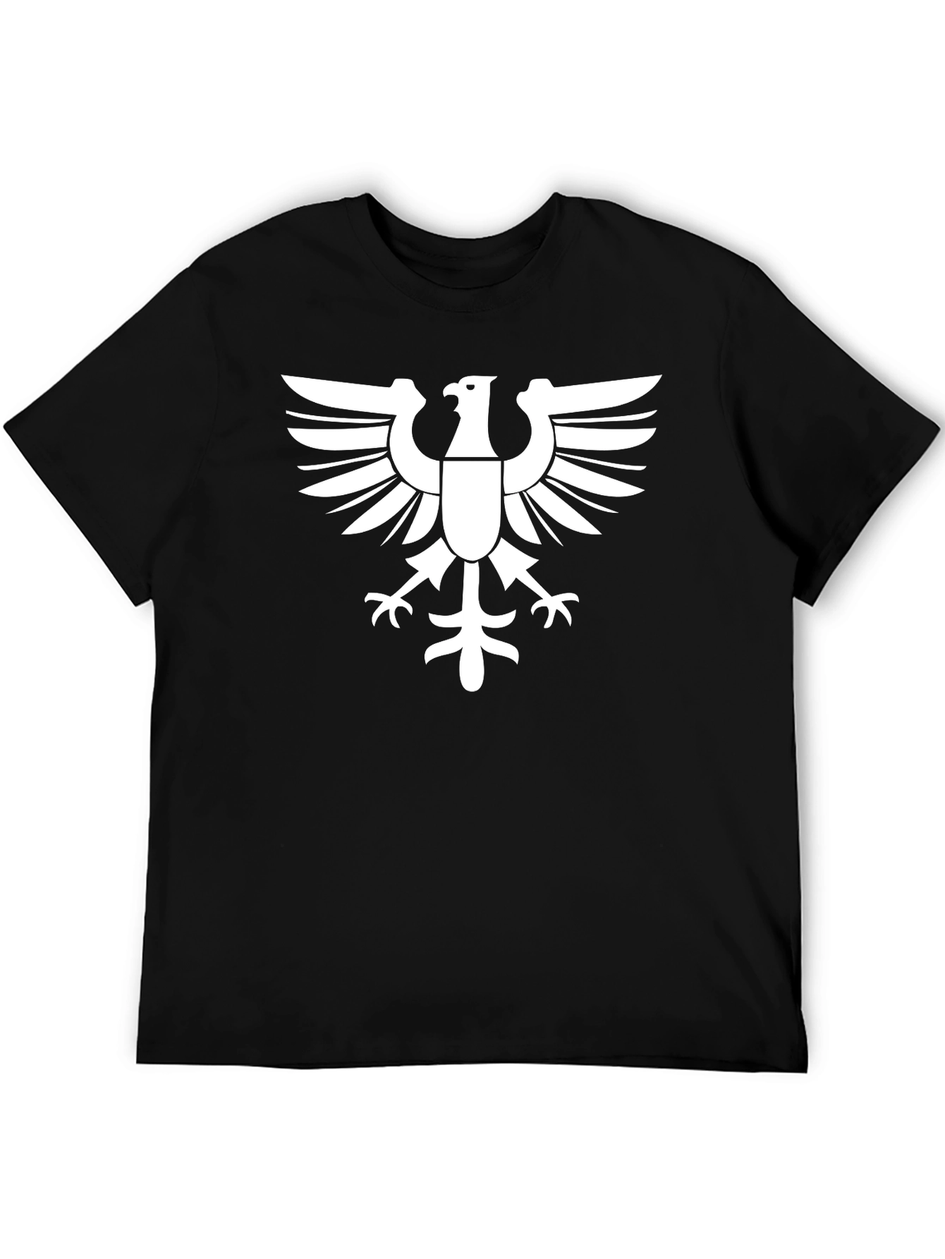Black T-Shirt with White Eagle Graphic