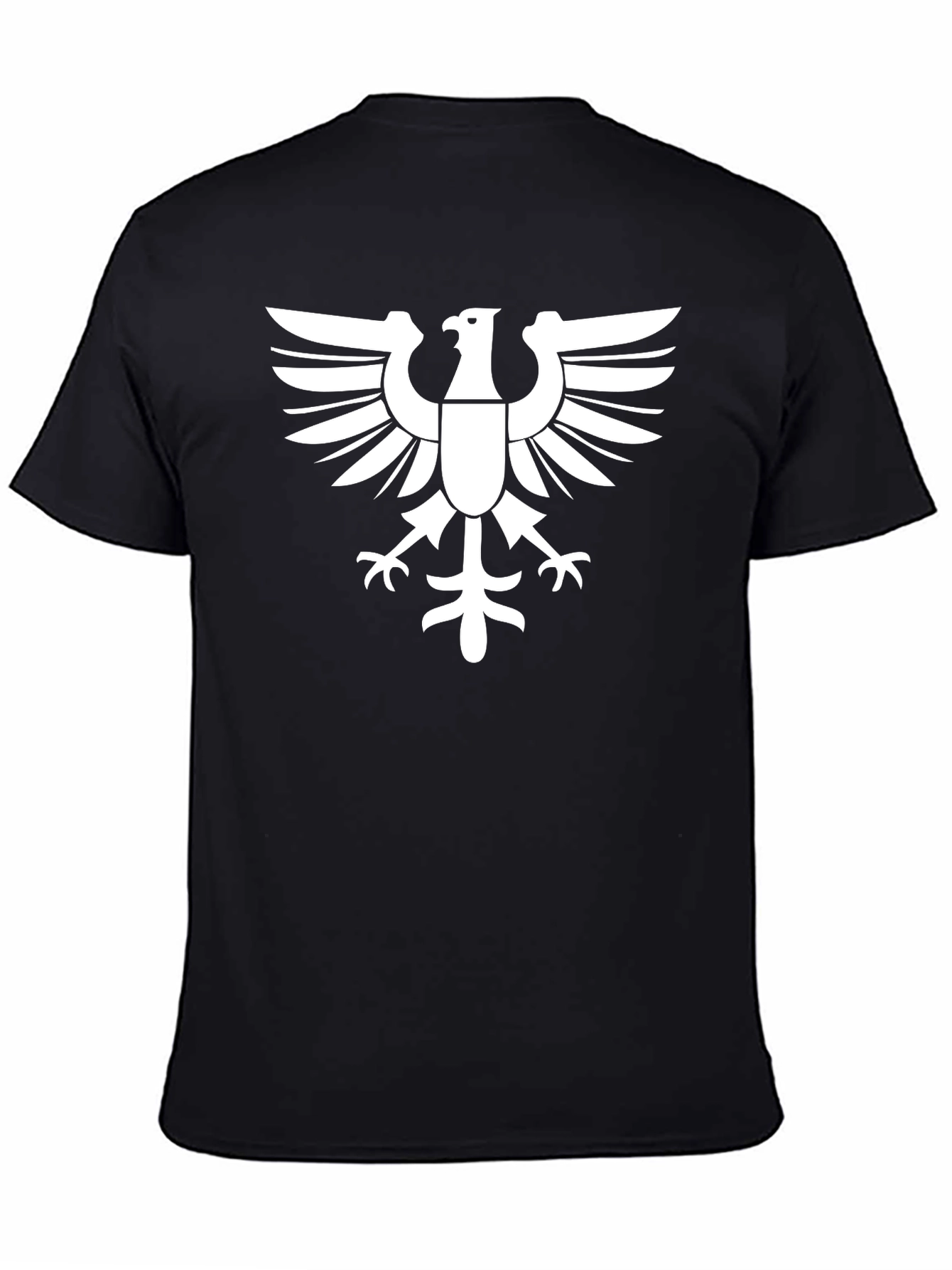 Black T-Shirt with White Eagle Graphic