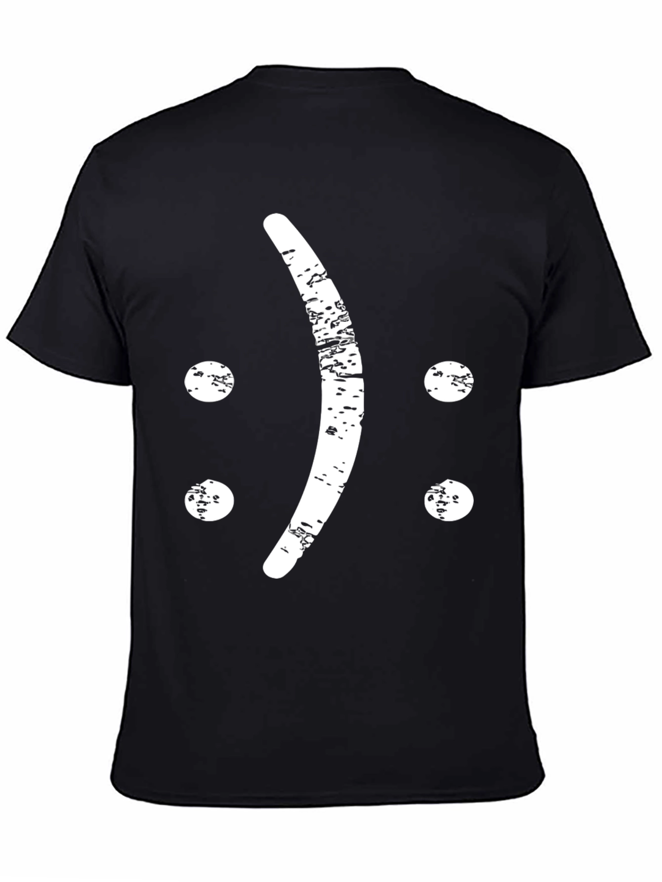 Distressed Sad Face Graphic T-Shirt