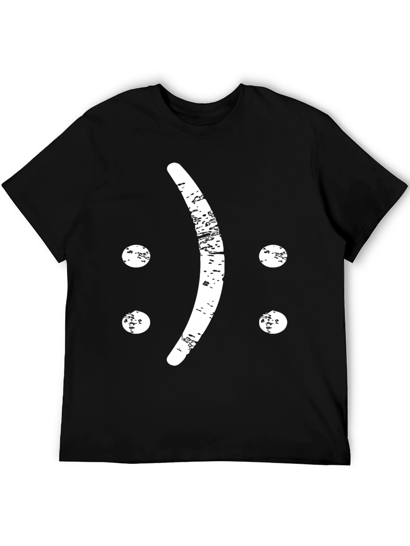 Distressed Sad Face Graphic T-Shirt