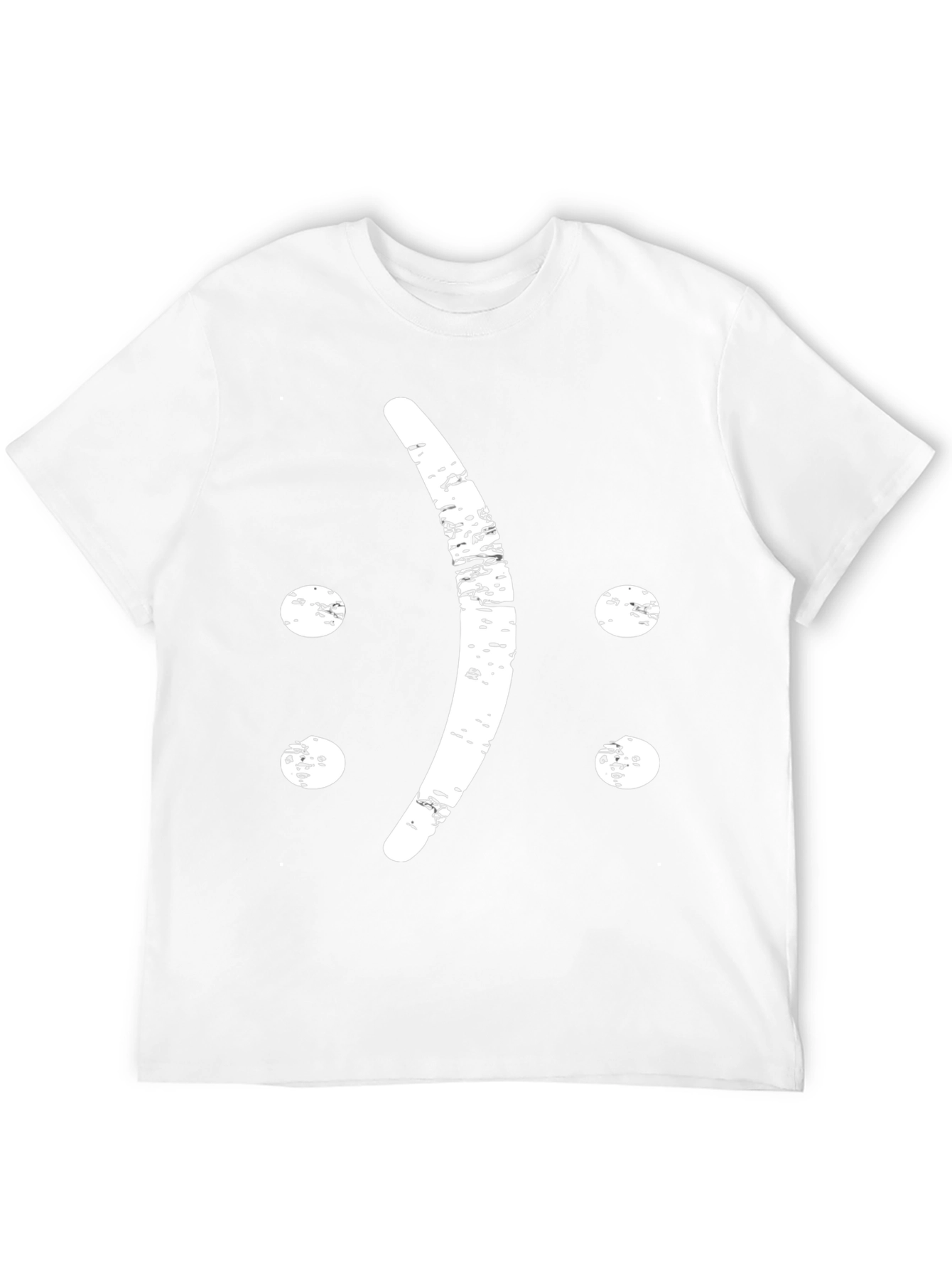 Distressed Sad Face Graphic T-Shirt