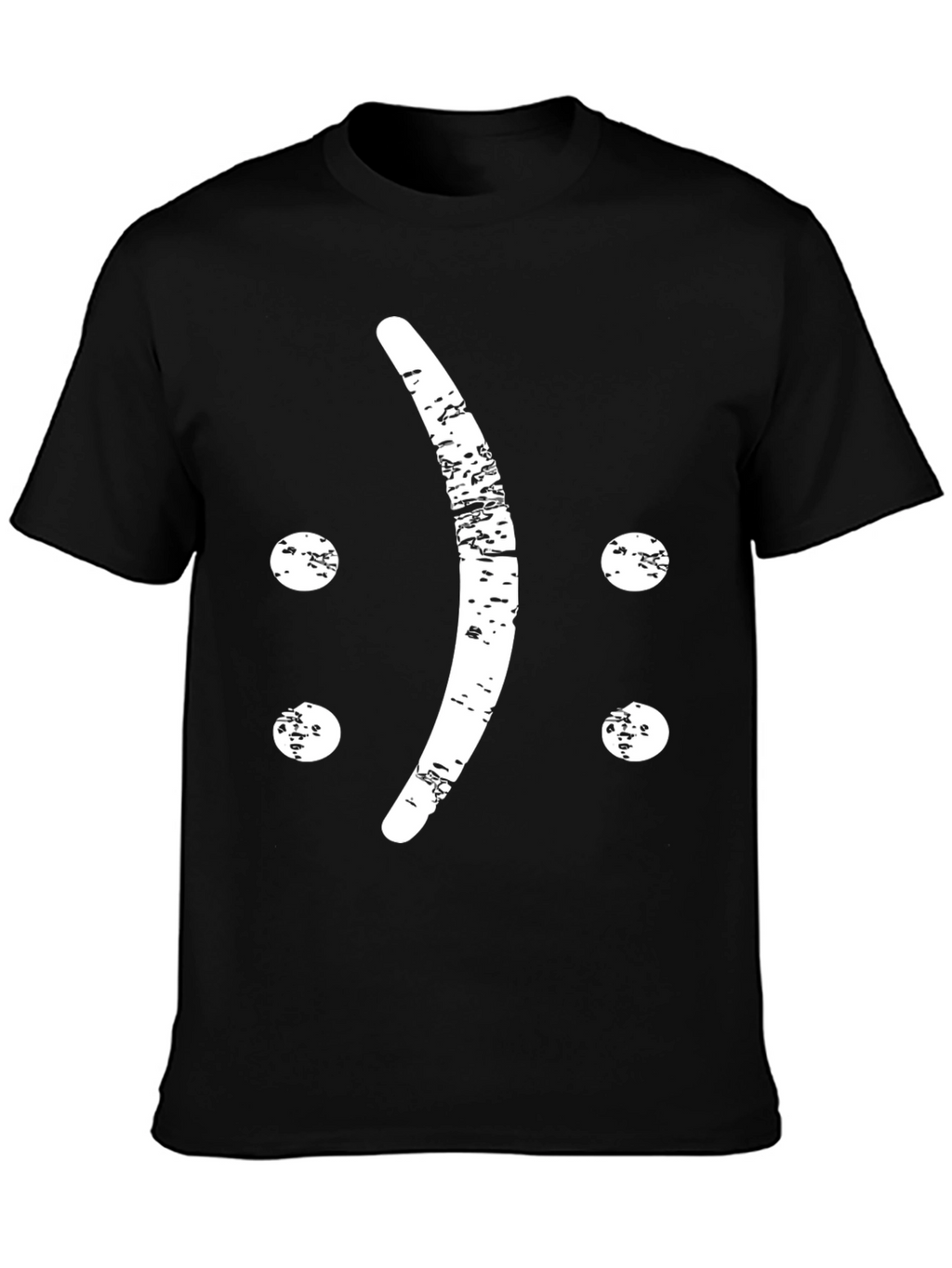Distressed Sad Face Graphic T-Shirt